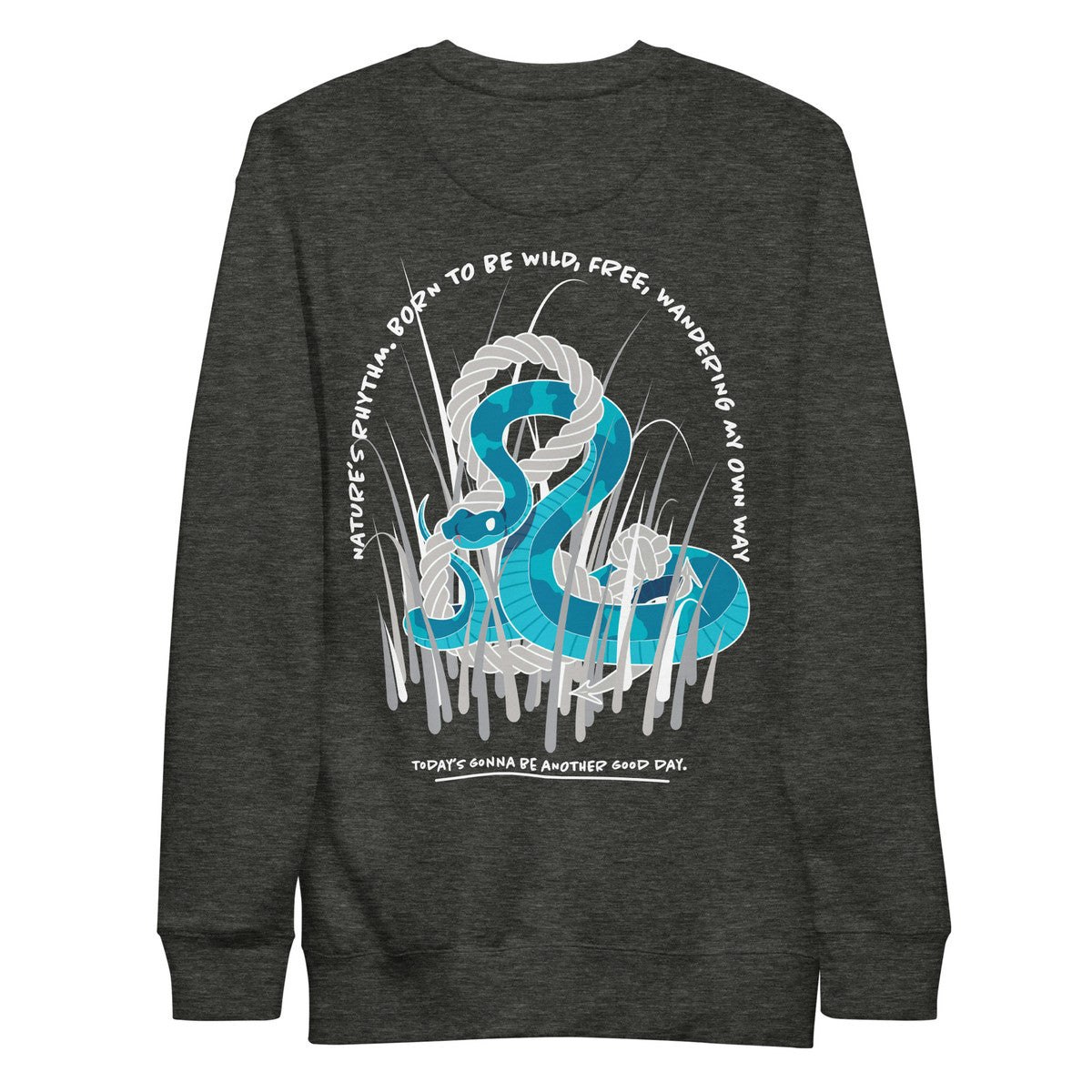 Anchor & Crew Snake Another Good Day Cotton Blend Sweatshirt - Charcoal Heather - 2XL