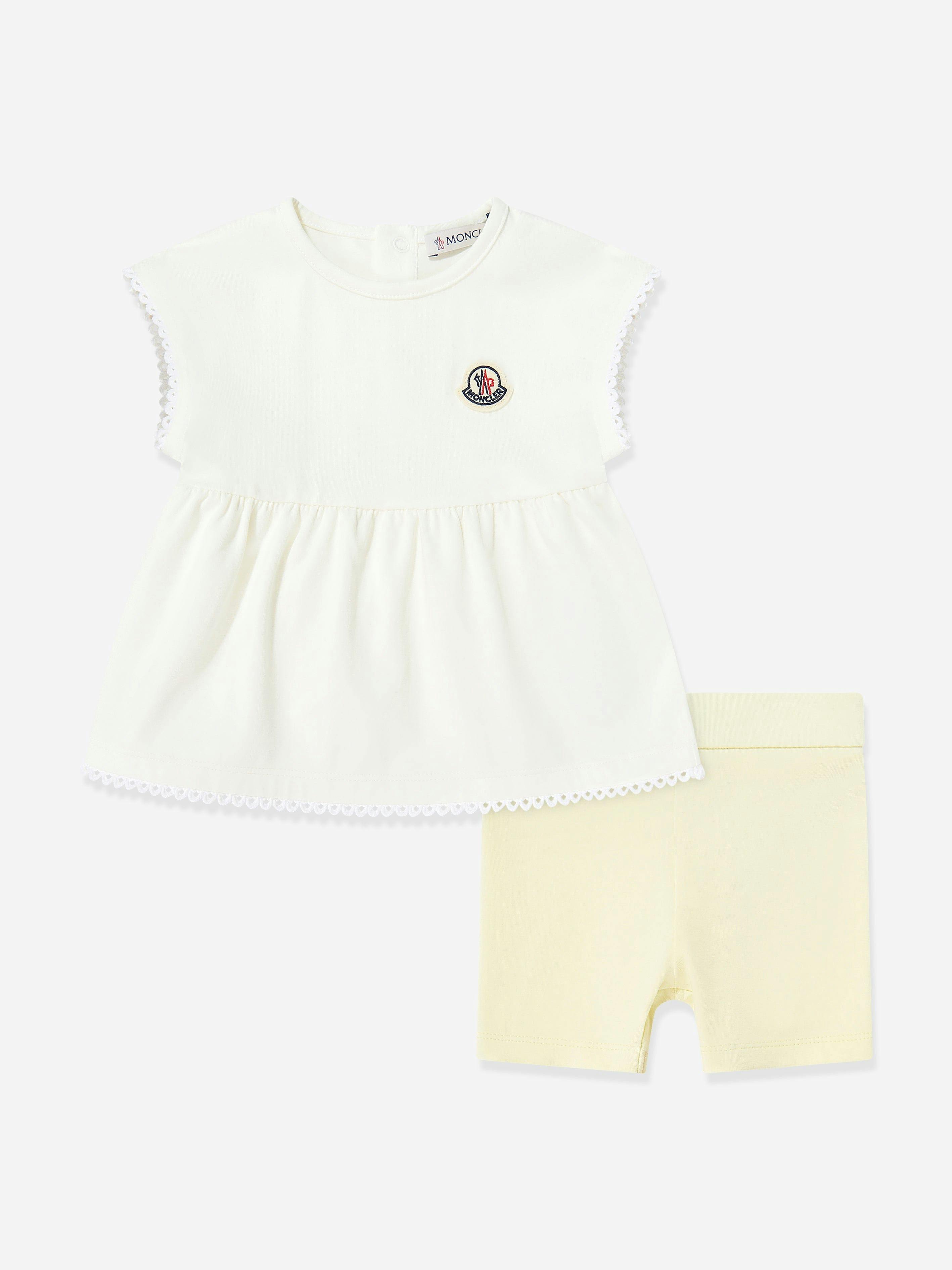 Moncler Enfant Women's Yellow Baby Girls Logo Short Set In - 18 - 24 Mths