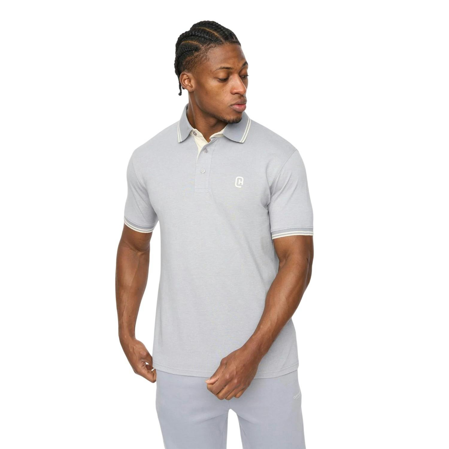Crosshatch Men's Light/Blue Preece Polo Shirt - L - 100% Cotton