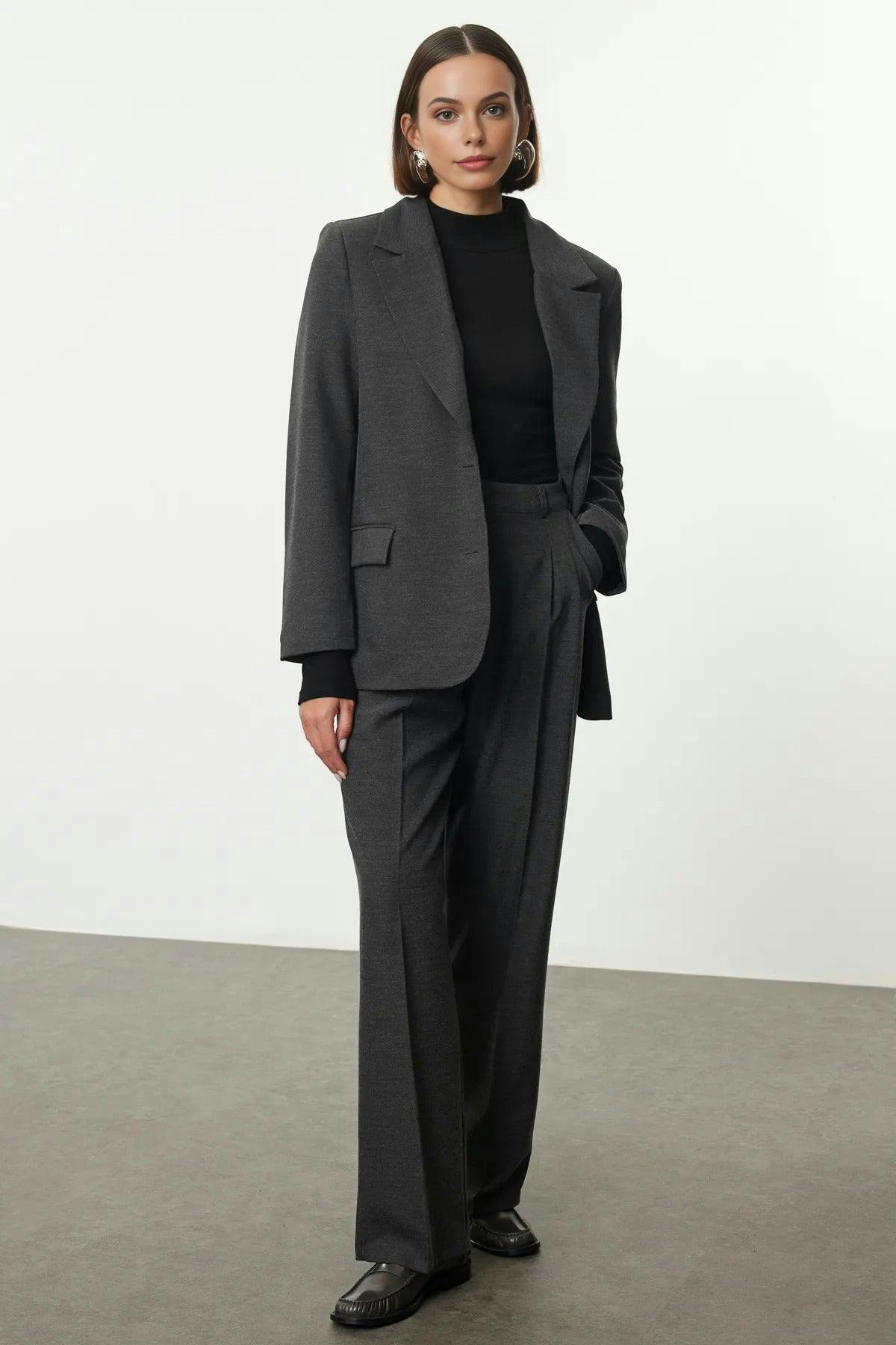 Wovcor Dark/Grey Lined Woven Blazer Jacket - 6