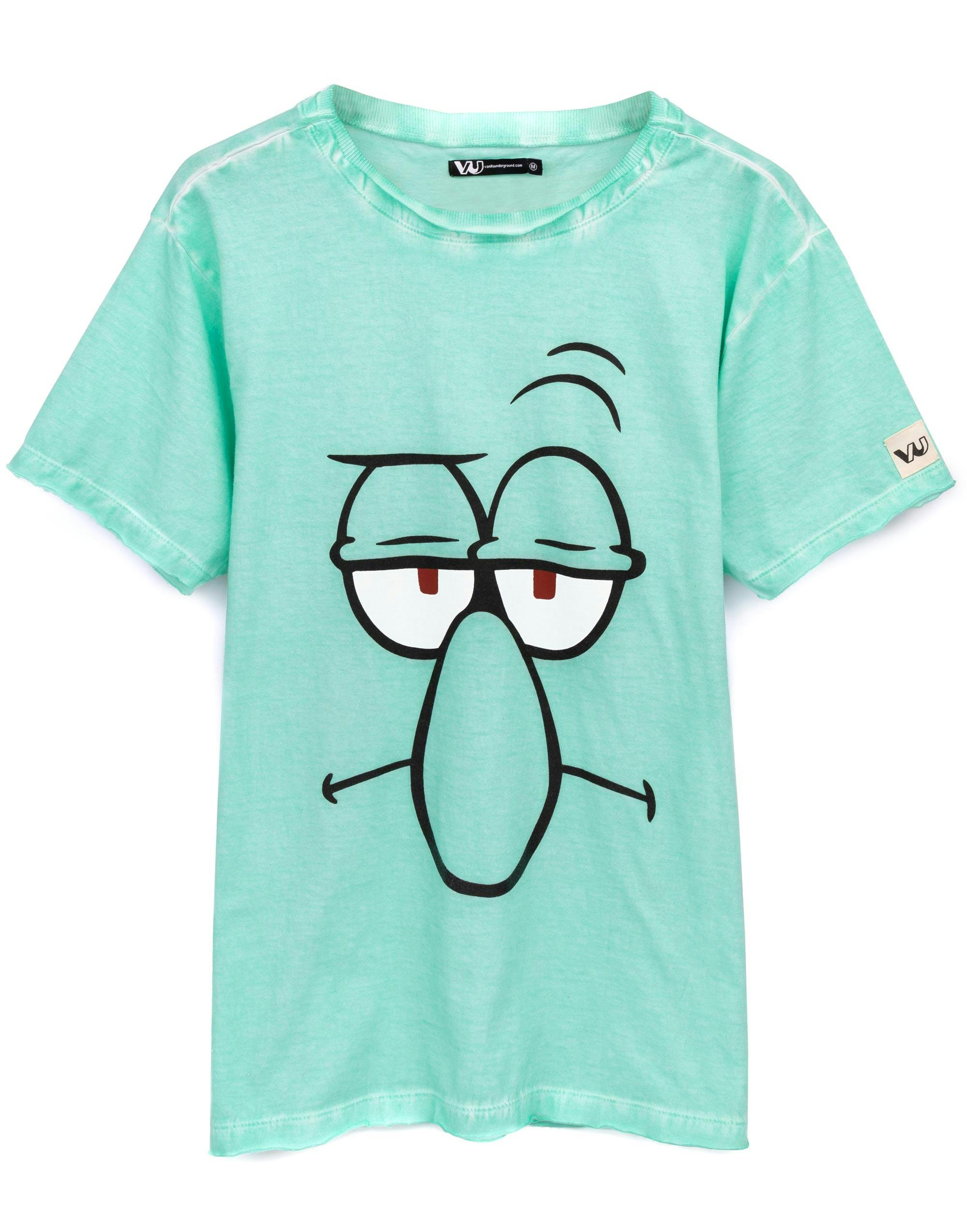 Vanilla Underground Men's Green Spongebob Squarepants Squidward Short Sleeved T-Shirt - XX-Large