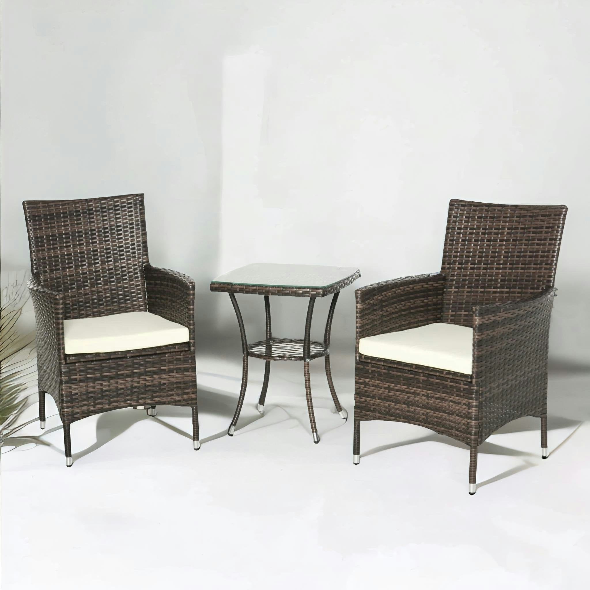 Rafaelo Mobilia Set Of 3 Rattan Garden Conversation Furniture Set