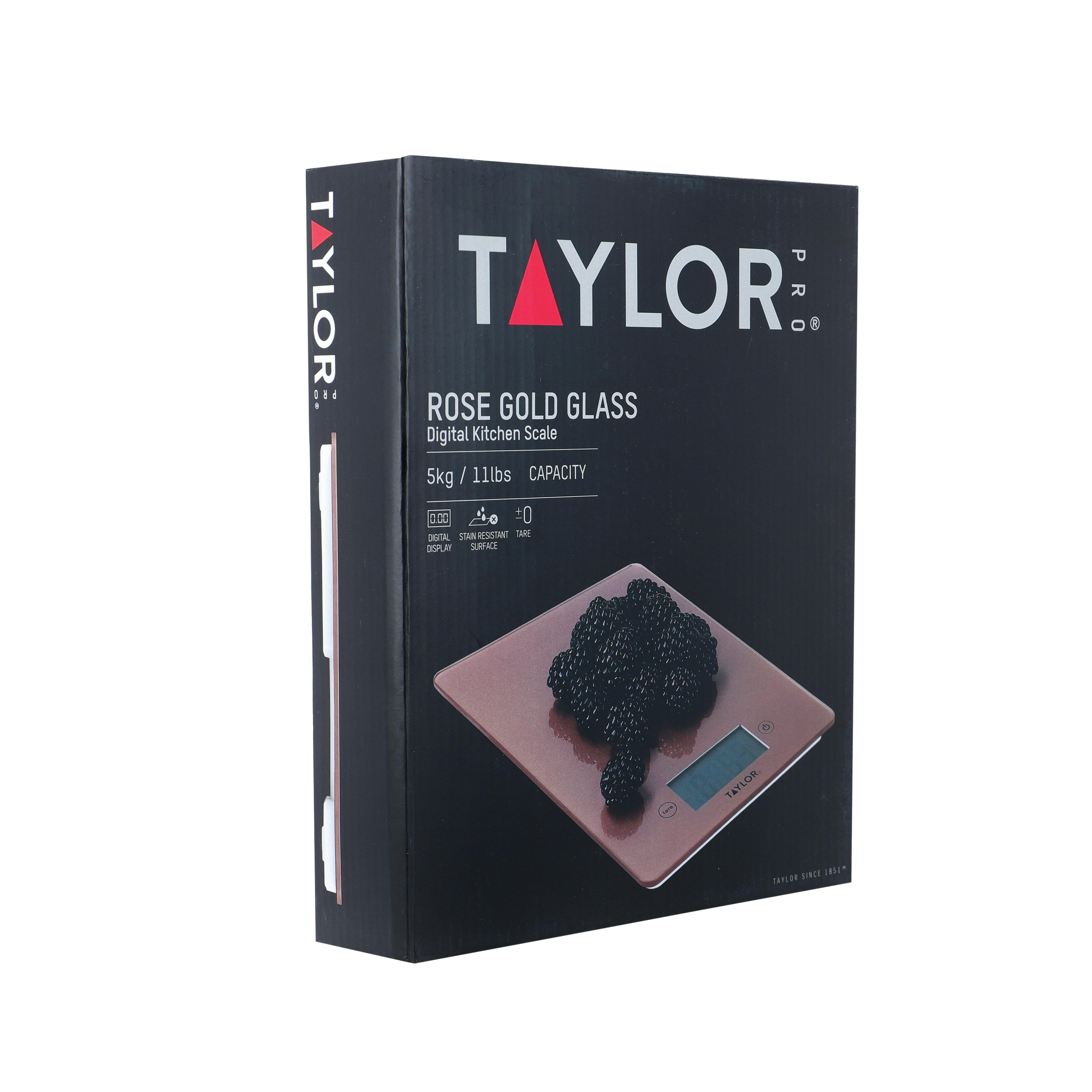 Taylor Unisex Rose Gold Glass Digital 5Kg Kitchen Scales - Image 2