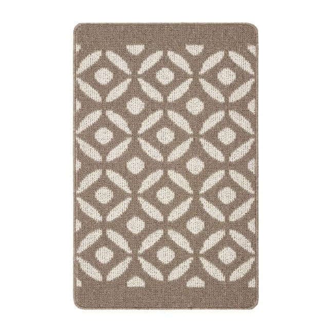 Rackhams Brown Washable Geometric Mat And Runner - 50X80 Cm