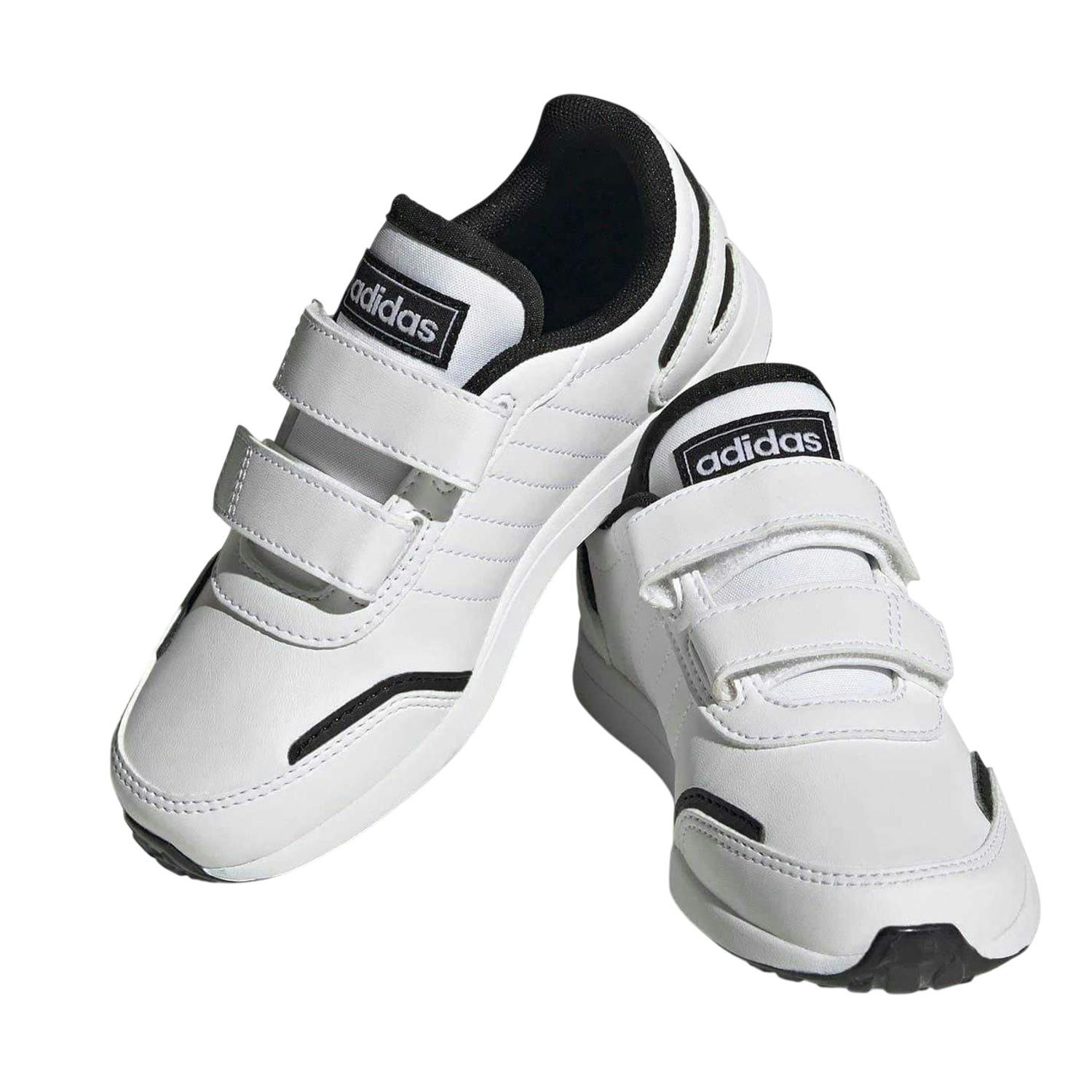 Adidas Boys White Vs Switch 3 Stripes Trainers - 1 Uk - 100% Mixed