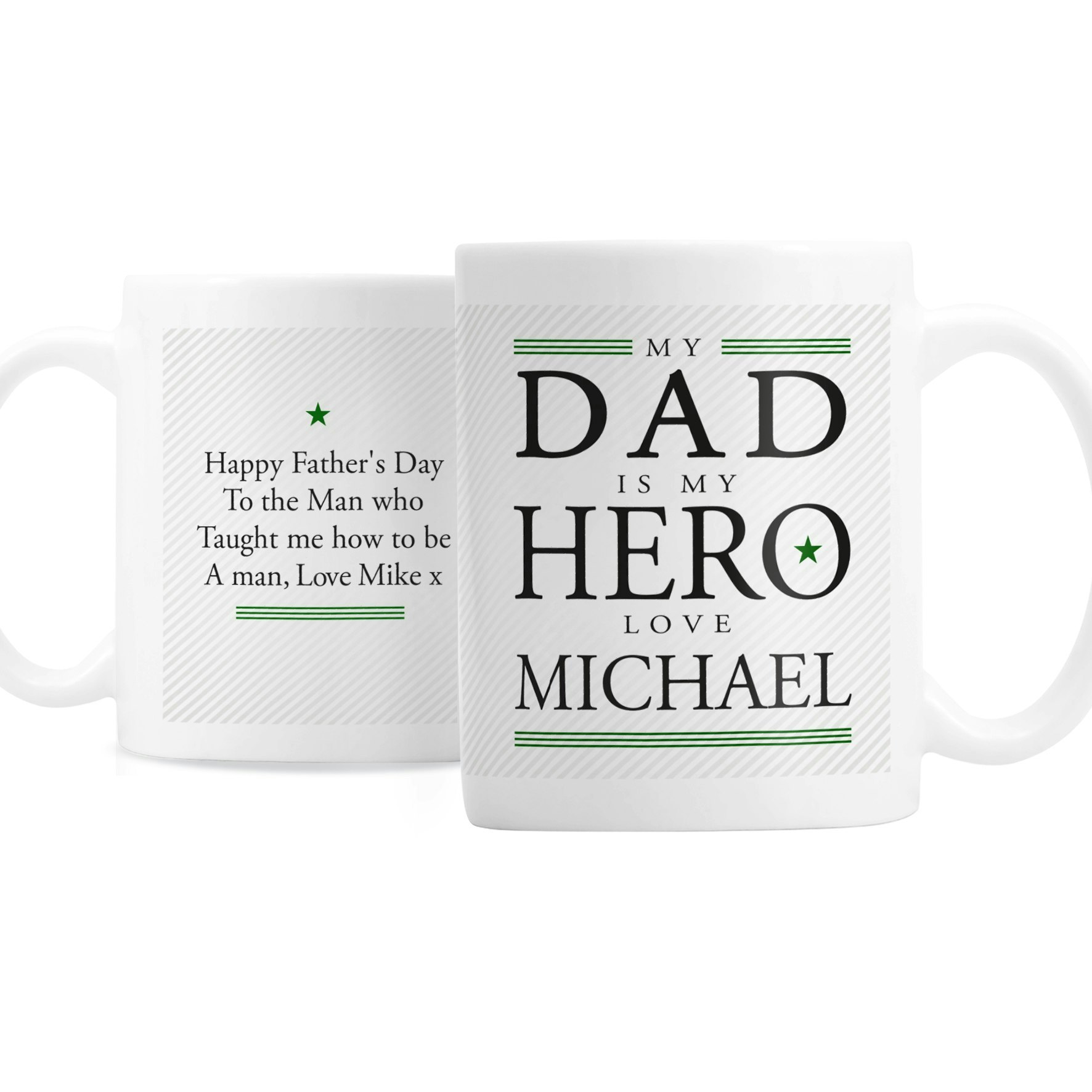 Rackhams Personalised My Dad Is My Hero Mug