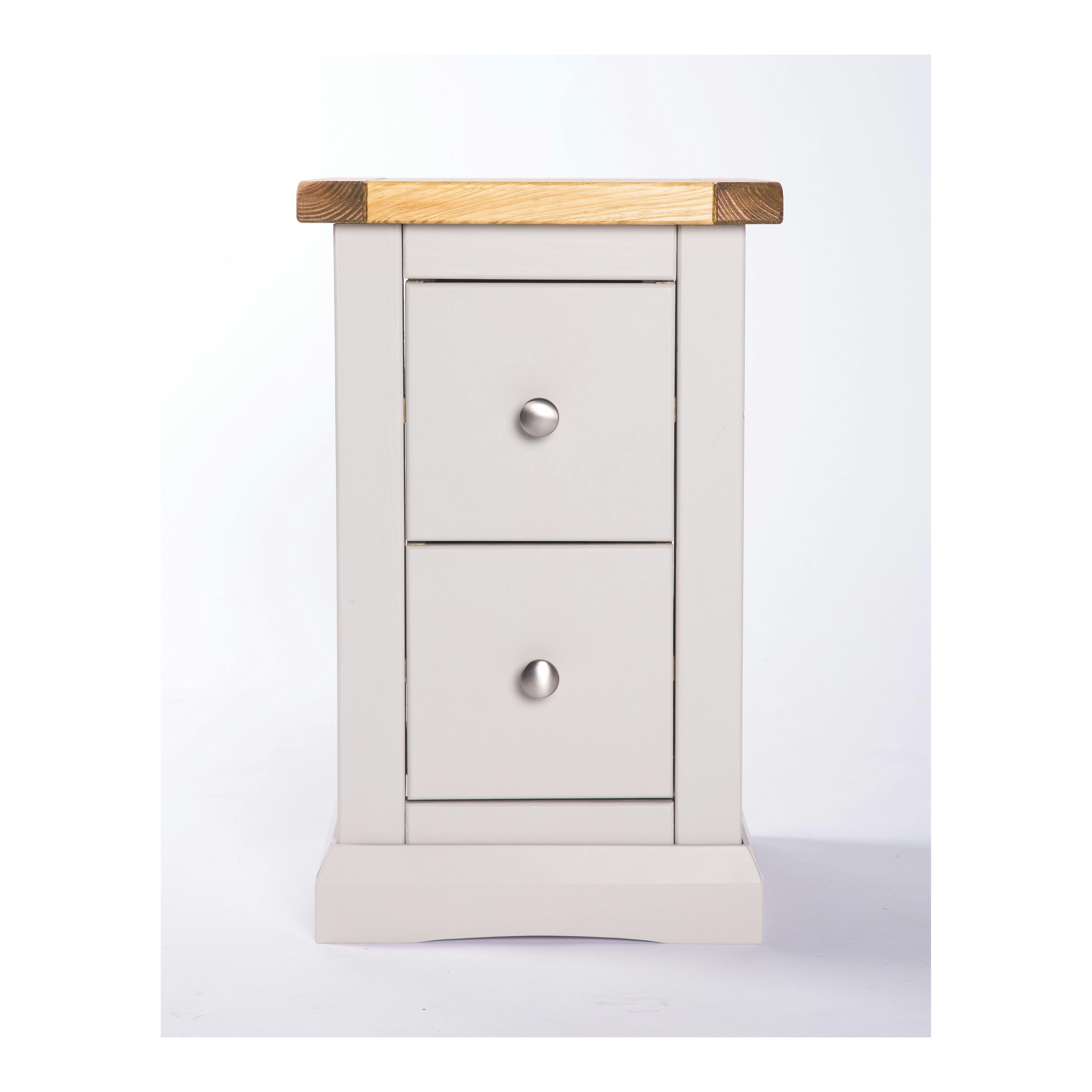 Cabinet Bits Light/Grey Loreo 2 Drawer Petite Bedside Table