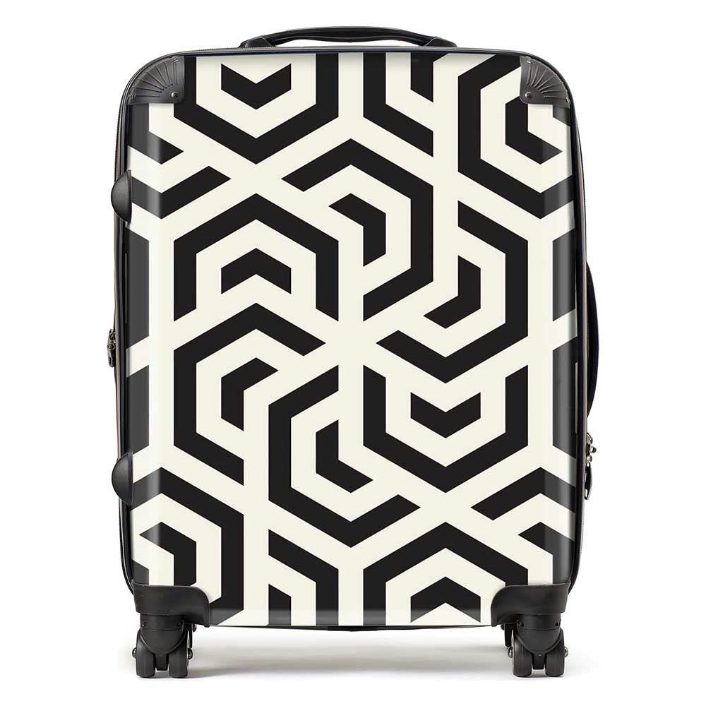 Warren Reed Hexagonal Geometric Pattern Suitcase - Large