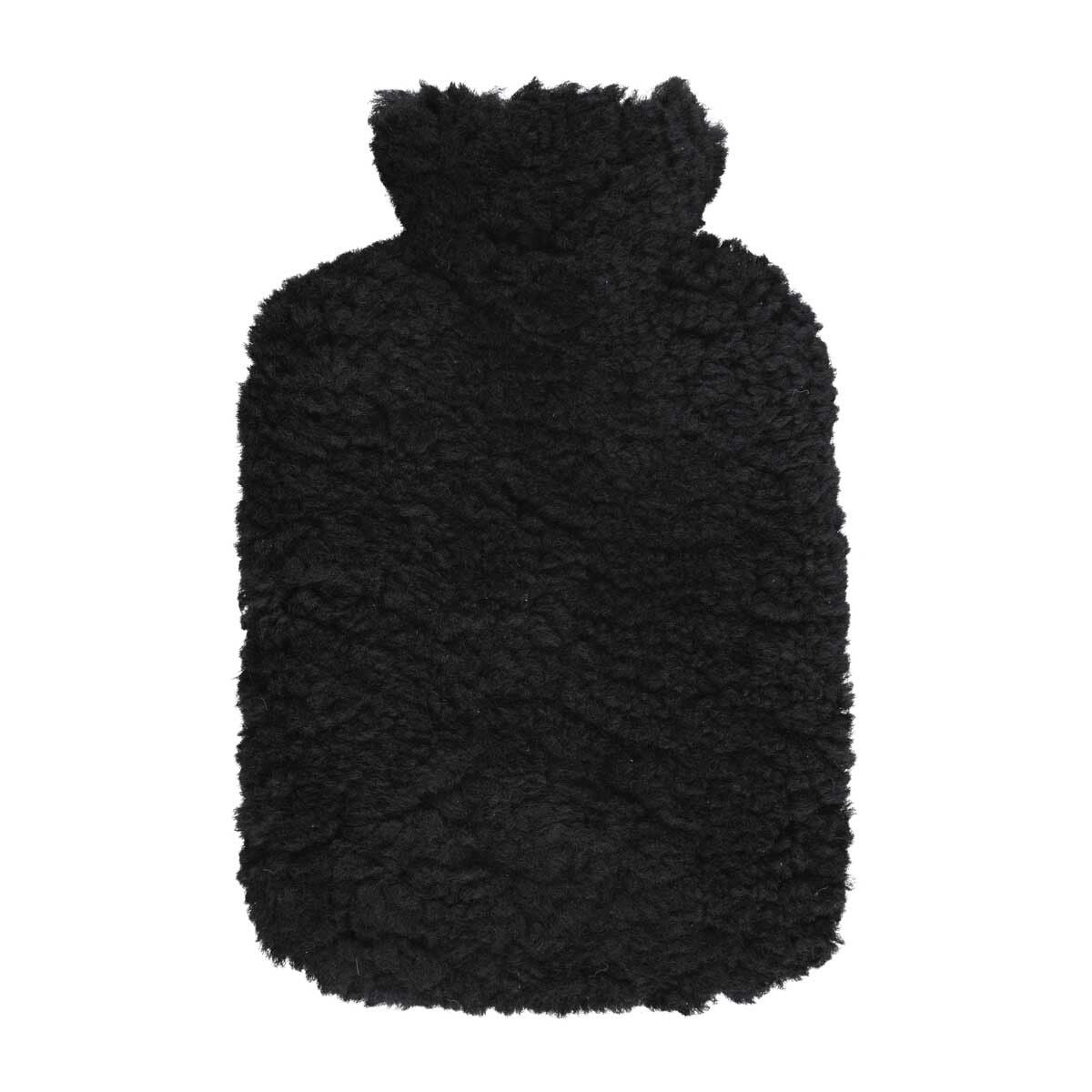 Rackhams Black Sheepskin Hot Water Bottle