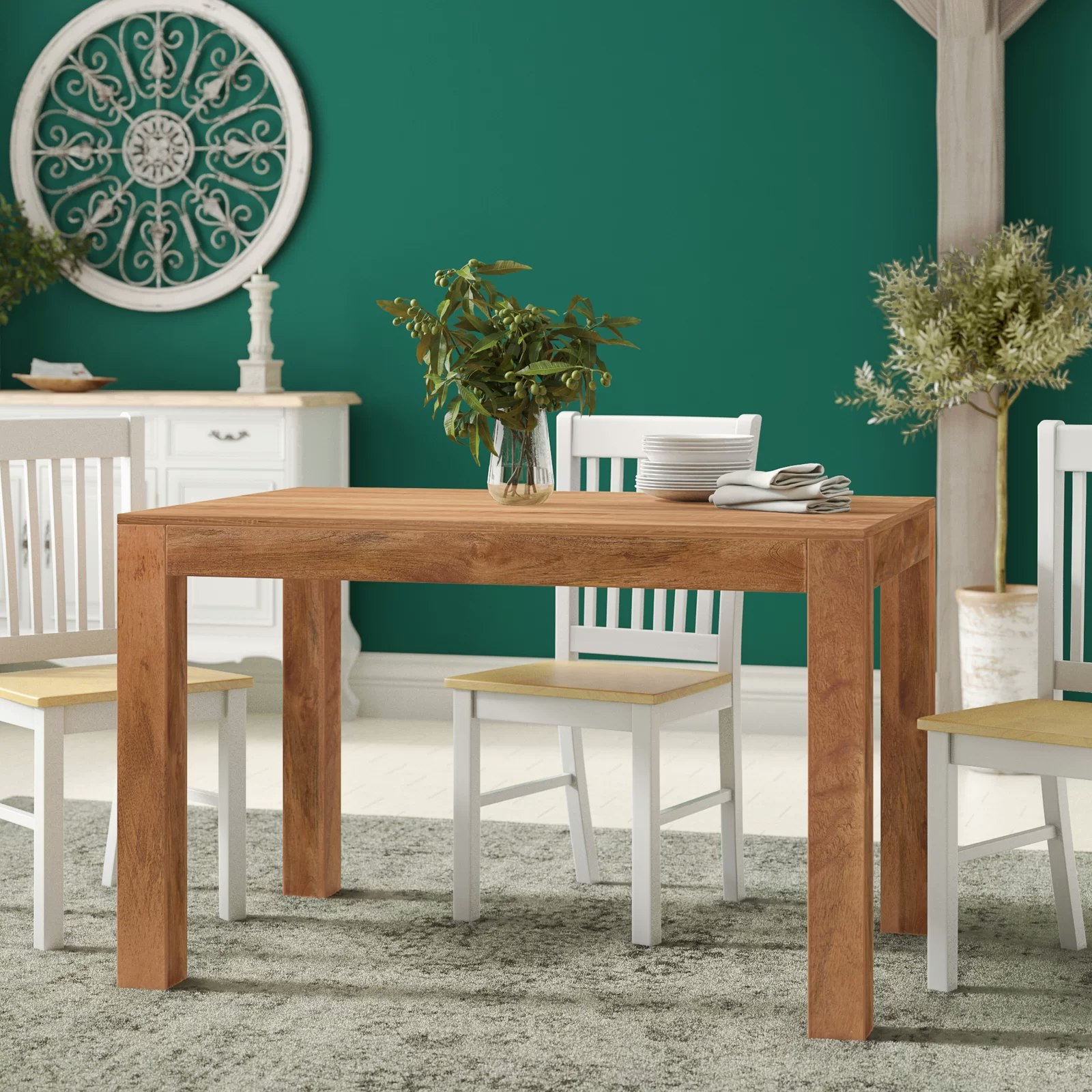 Ih Design Light Logan Mango Small Dining Table 4Ft (120Cm) - Wood - 120Cm X 80Cm X 76Cm (Lxdxh) - Dining Table