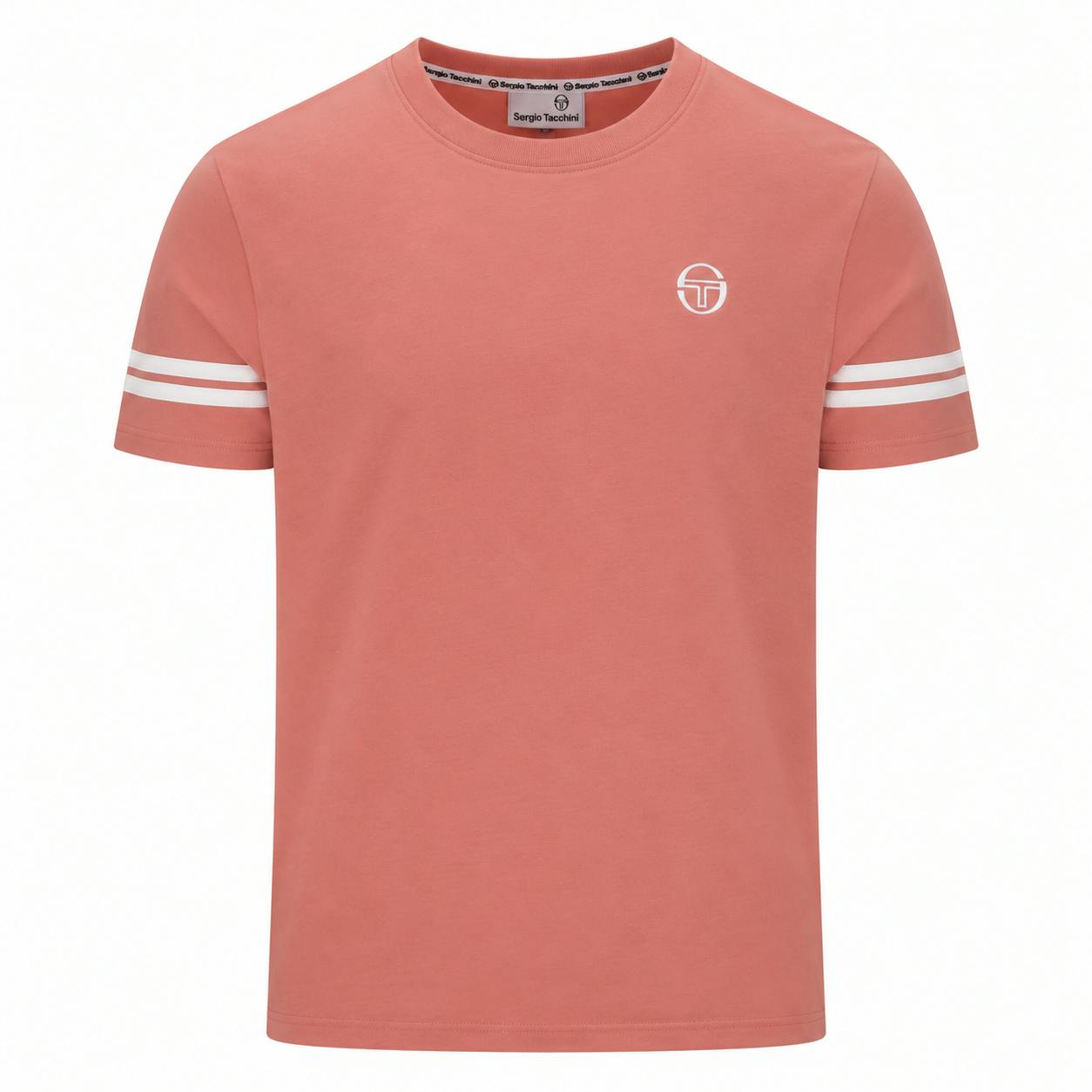 Sergio Tacchini Men's Red Grello T-Shirt Light Mahogany/White - Size 38 - Image 2