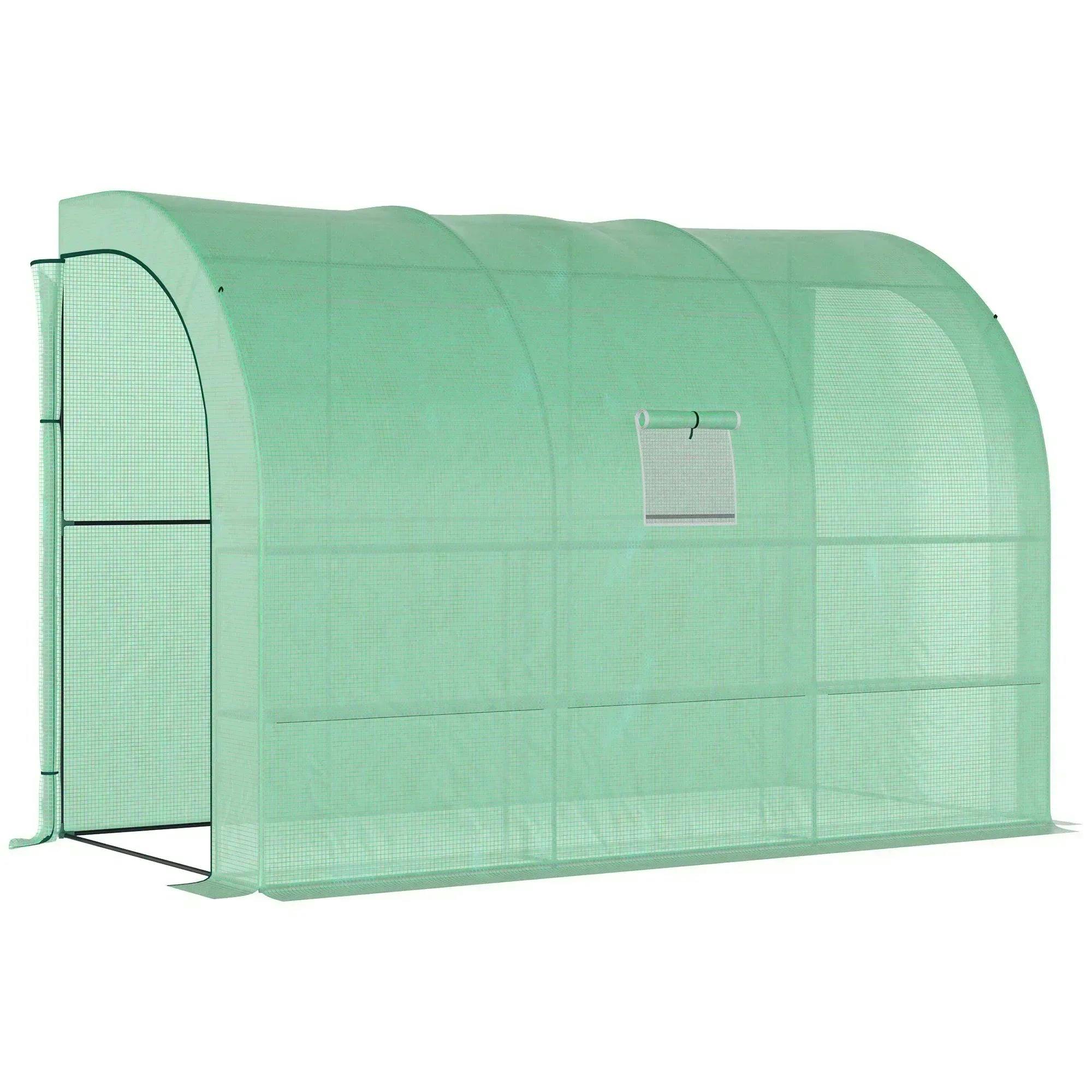 Outsunny White 300 X 150 X 213 Plant Greenhouse Garden Nursery W/ Cover Window, - Image 5
