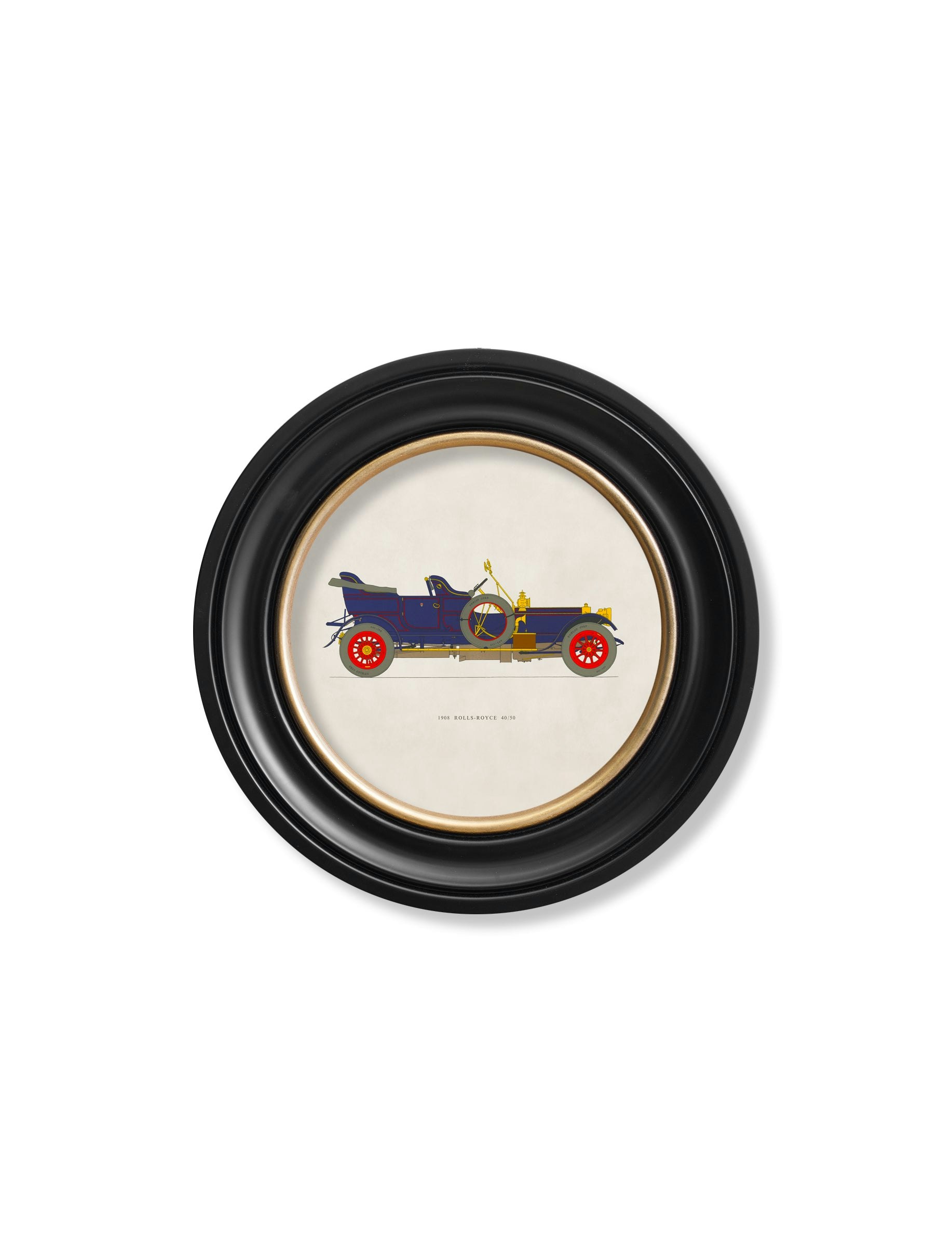 Rackhams 1908 Rolls-Royce 40/50 In Round Frame - 44 X 44Cm - Oxford Round