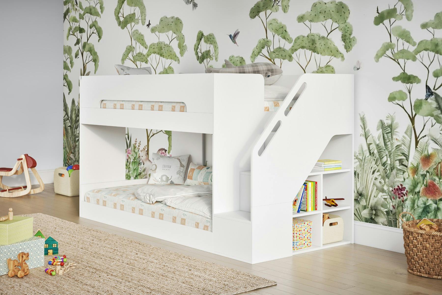 Flair White Deimo Staircase Low Bunk Bed - Single - Image 3