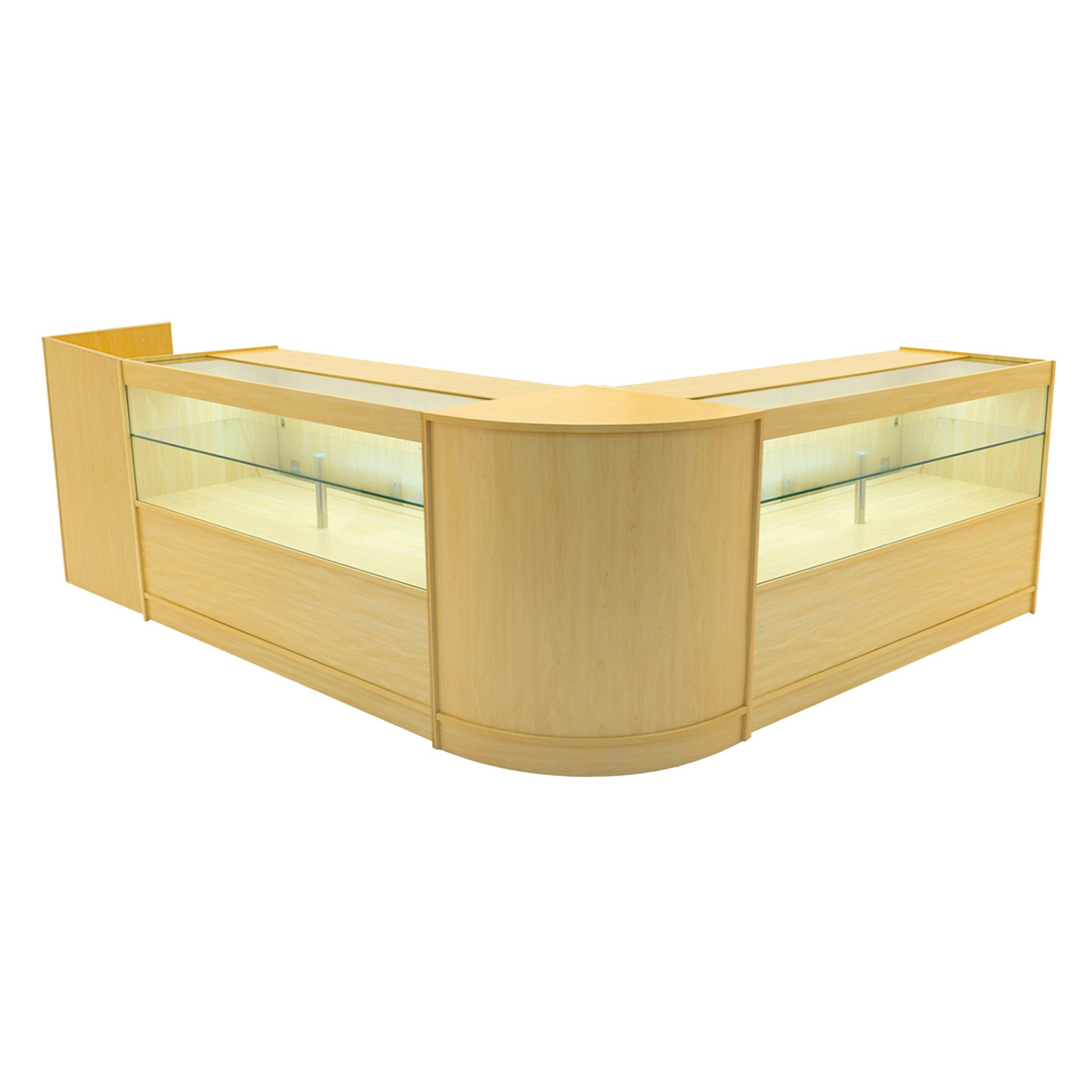Rackhams White Phoenix Led Shop Counter Set Cm60, Tb60 & 2 X C1500 - Maple