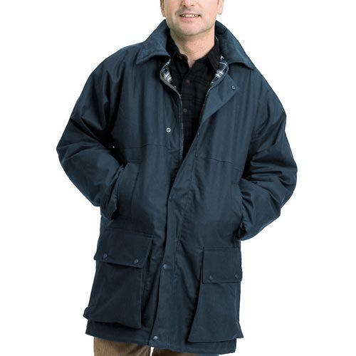Coolandnew Brown Game Classic Padded Wax Jacket Up To 5XL - Navy - 2XL