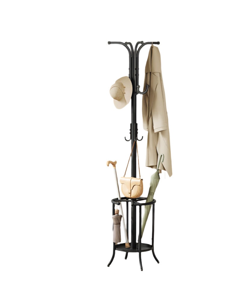 Rackhams Black Elegant Freestanding Coat Stand With Umbrella Storage –