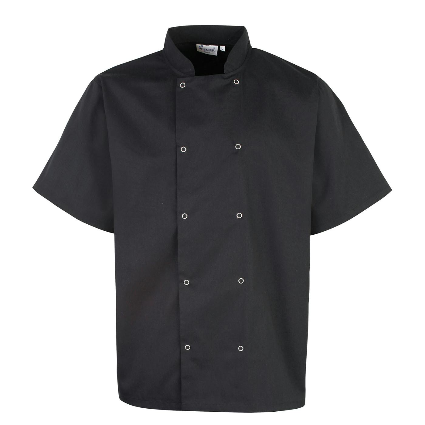 - Premier Unisex Adult Stud Front Short-Sleeved Chef Jacket - Image 2