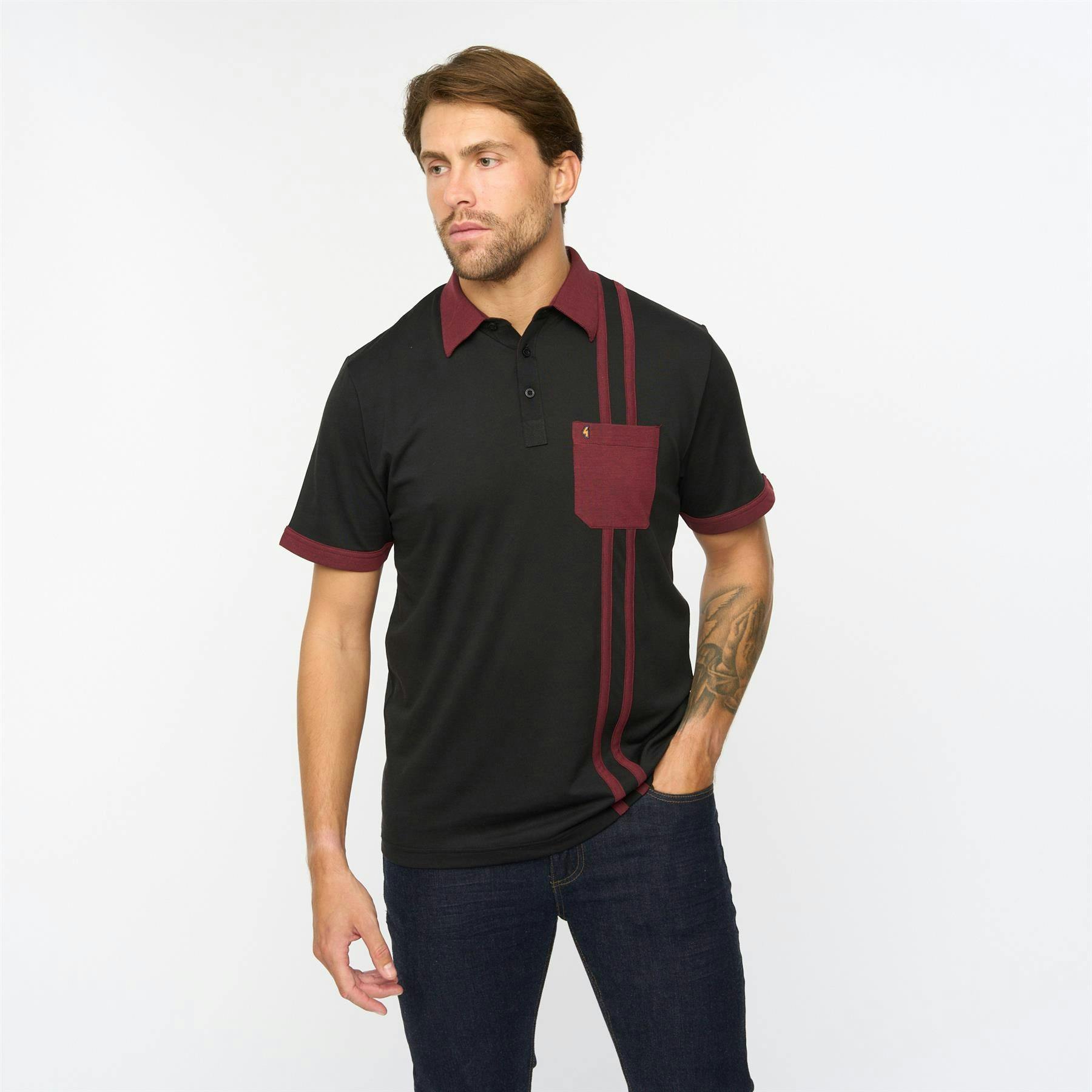 Gabicci Black G55x06 Short Sleeve Jersey Shirt Classic - S