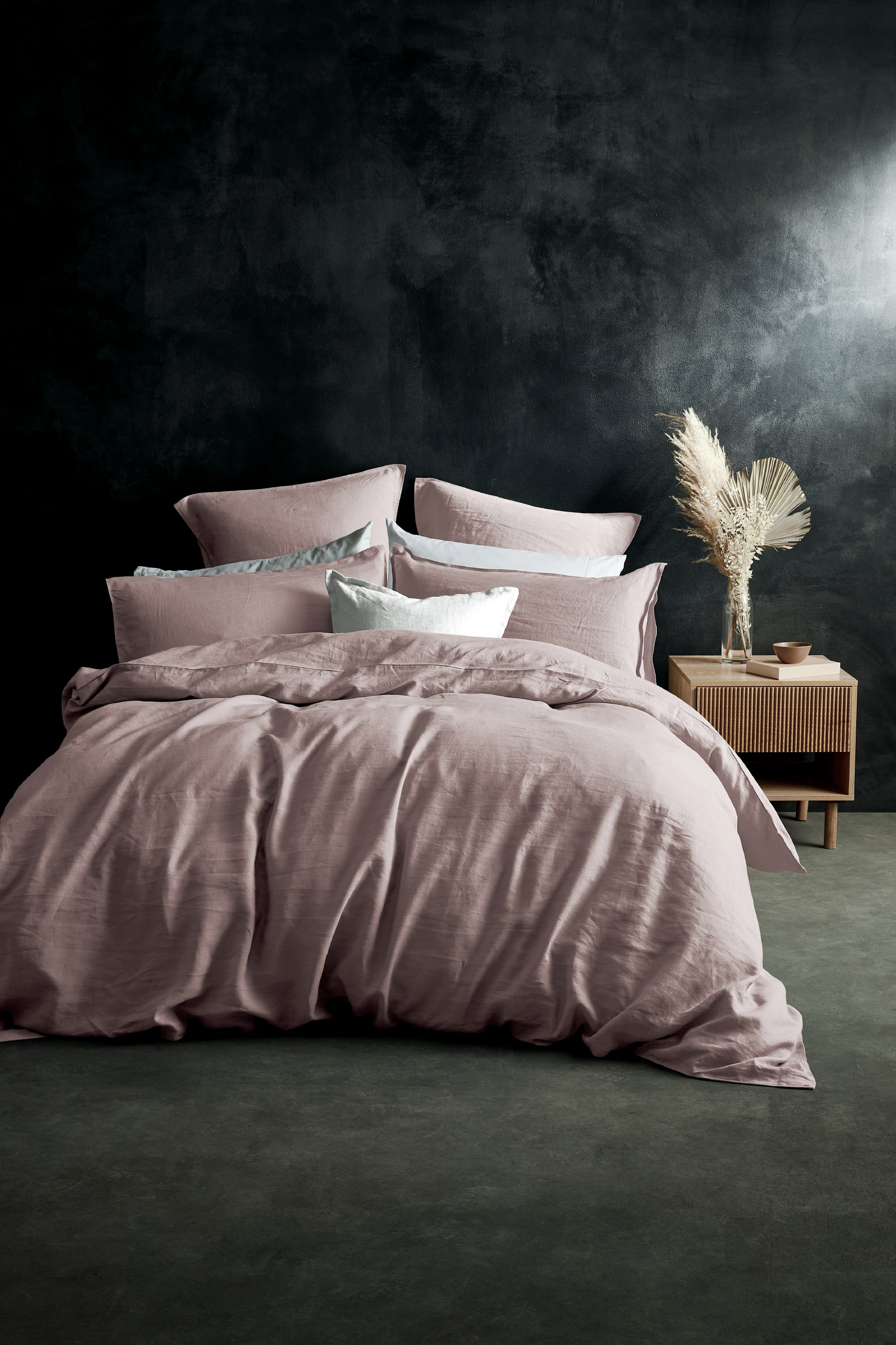Lazy Linen Pink Duvet Cover - Mellow - California King