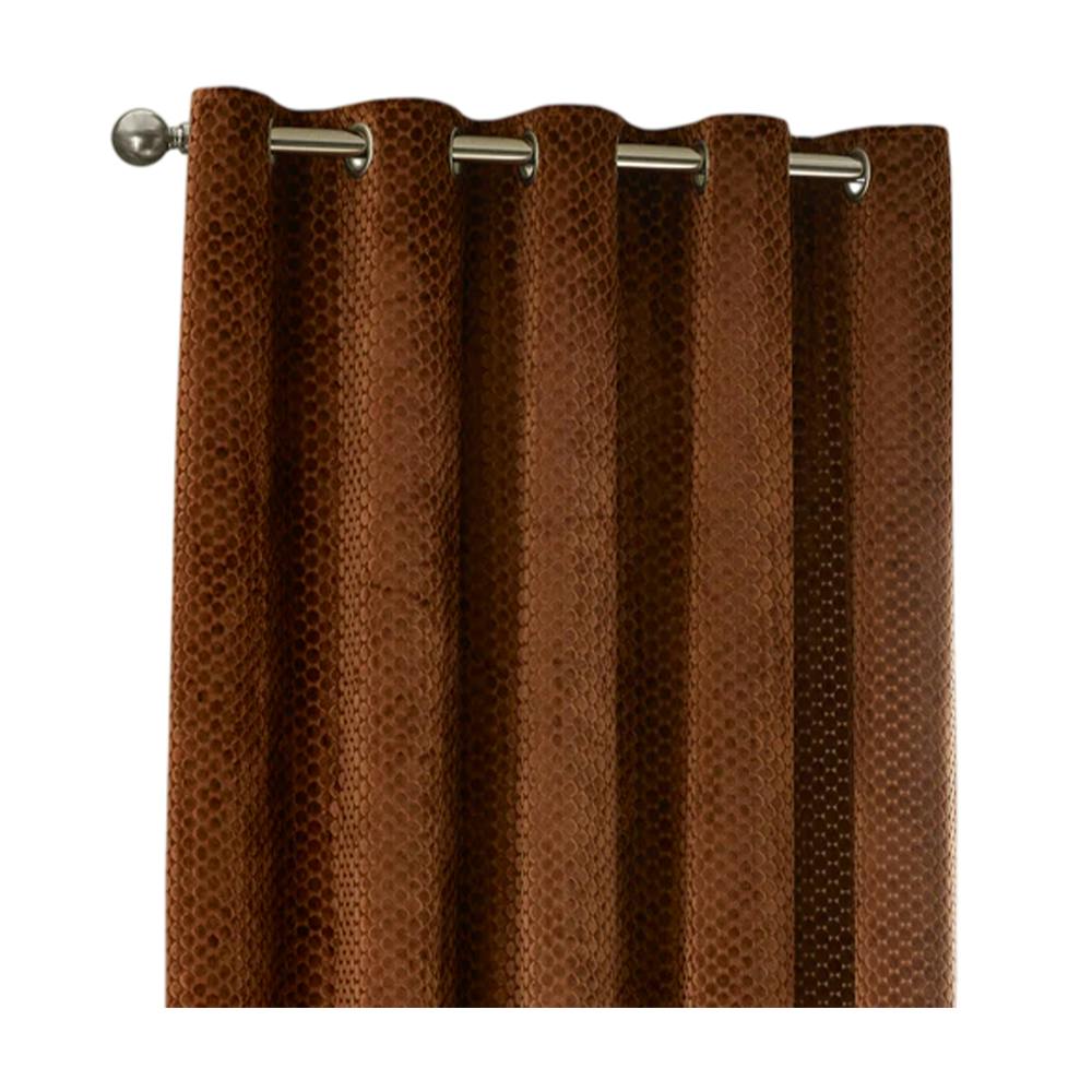 Furn Neptune Velvet Eyelet Curtains - Copper - 117Cm X 183Cm - Copper - 100% Polyester