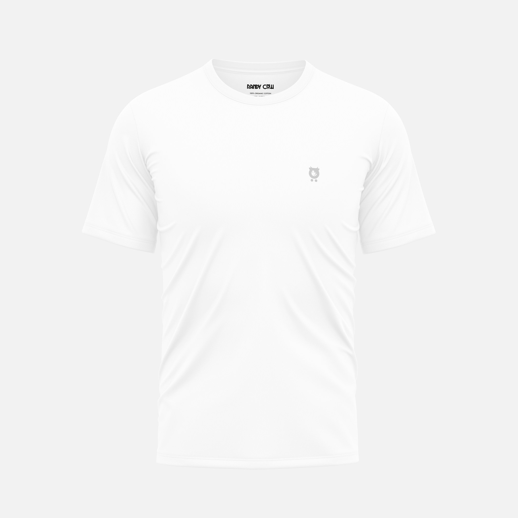 Randy Cow White Plain - Organic Cotton T-Shirt - 3