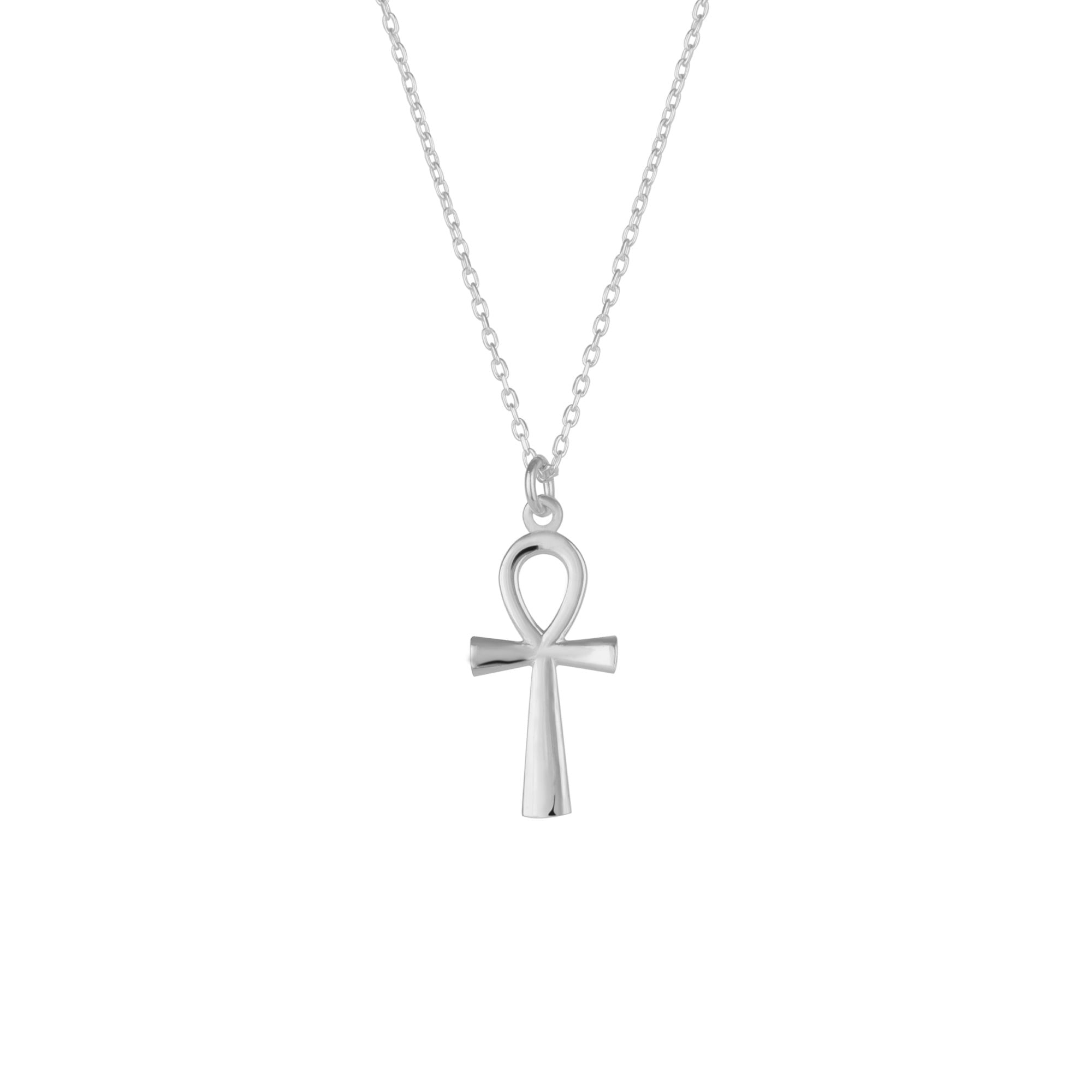 Spero London Silver Sterling Egyptian Ankh Necklace