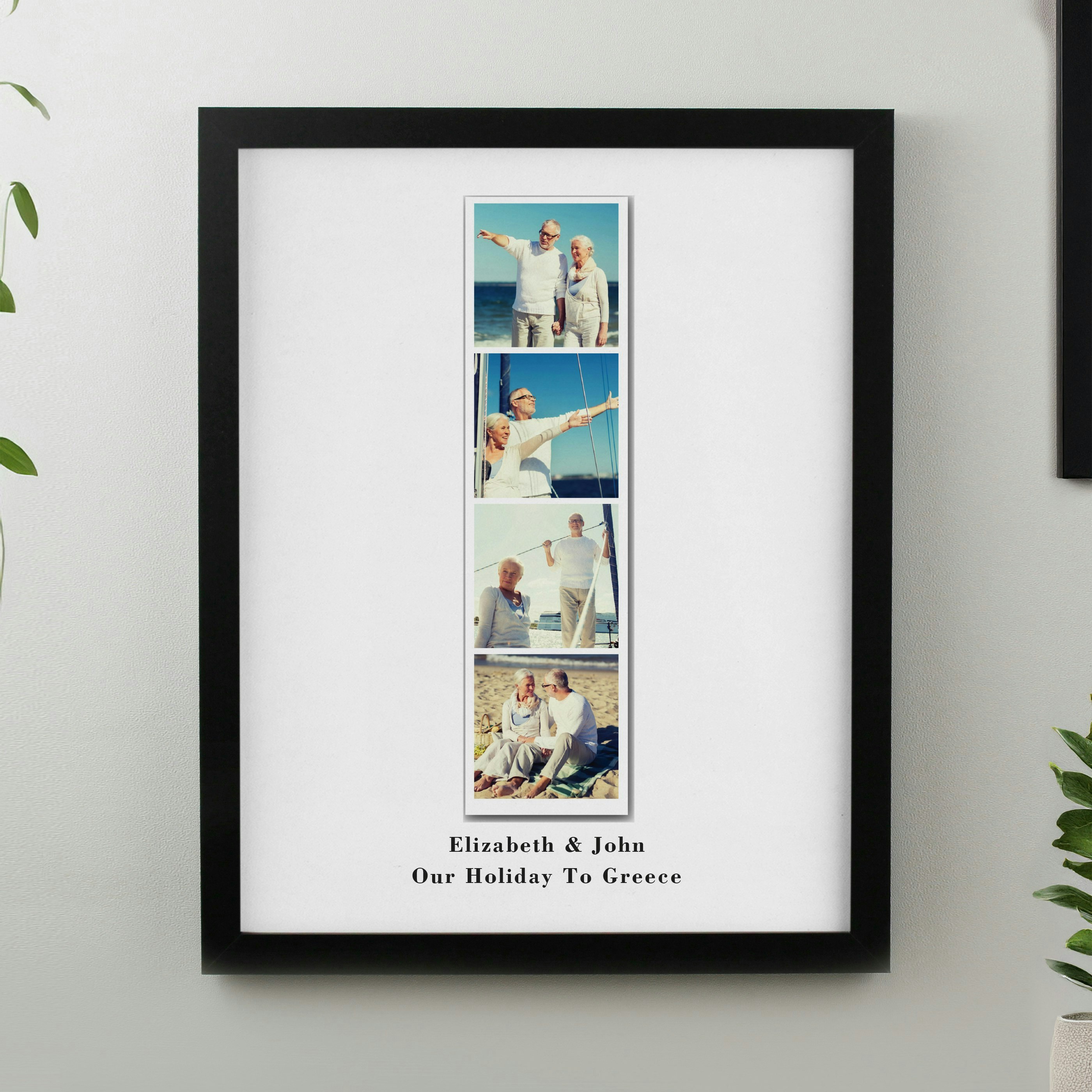 Rackhams Black Personalised Photo Upload Strip Poster Frame