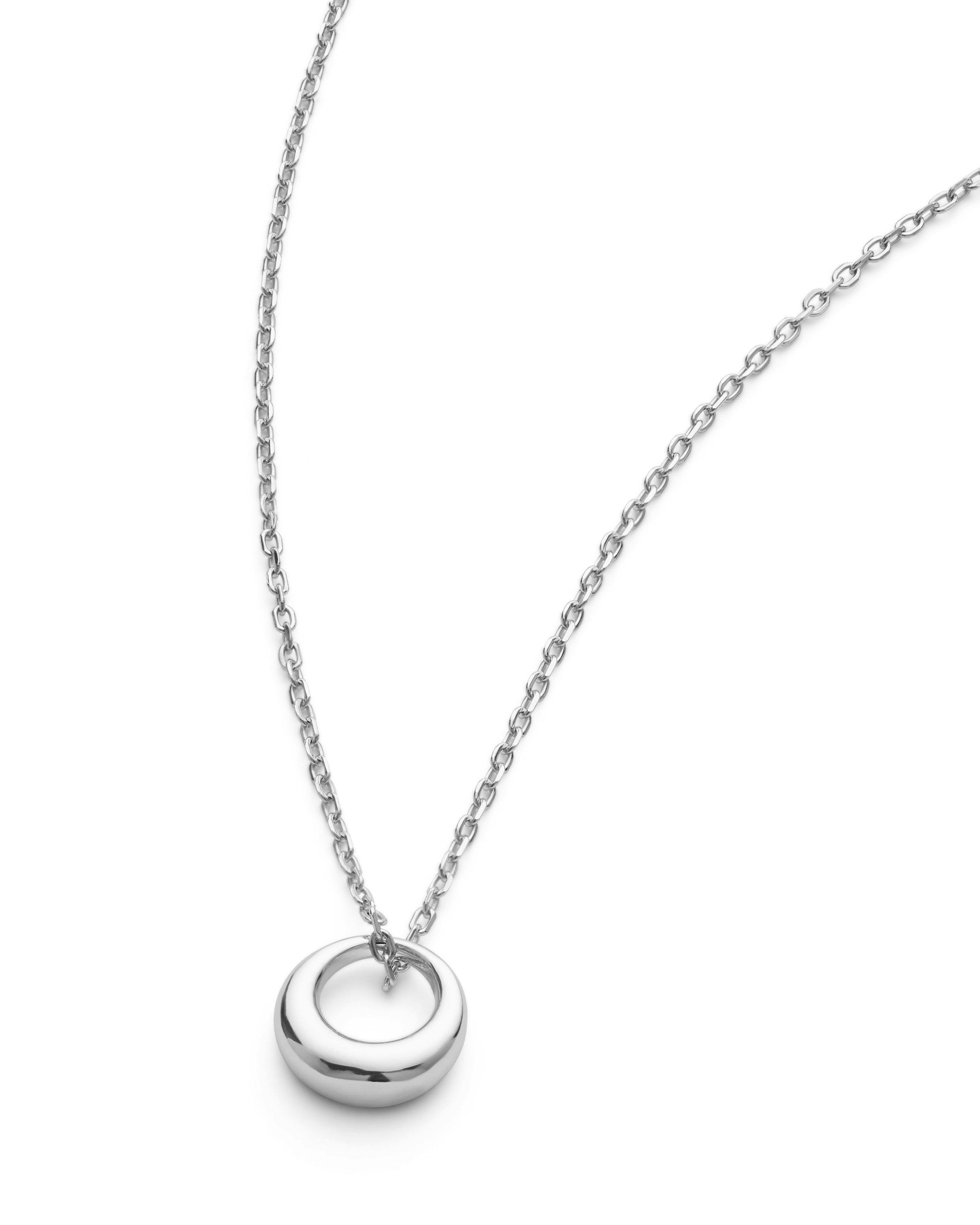 Elk & Bloom Silver Sterling Dainty Circle Necklace - Pendant Only - No Thank You