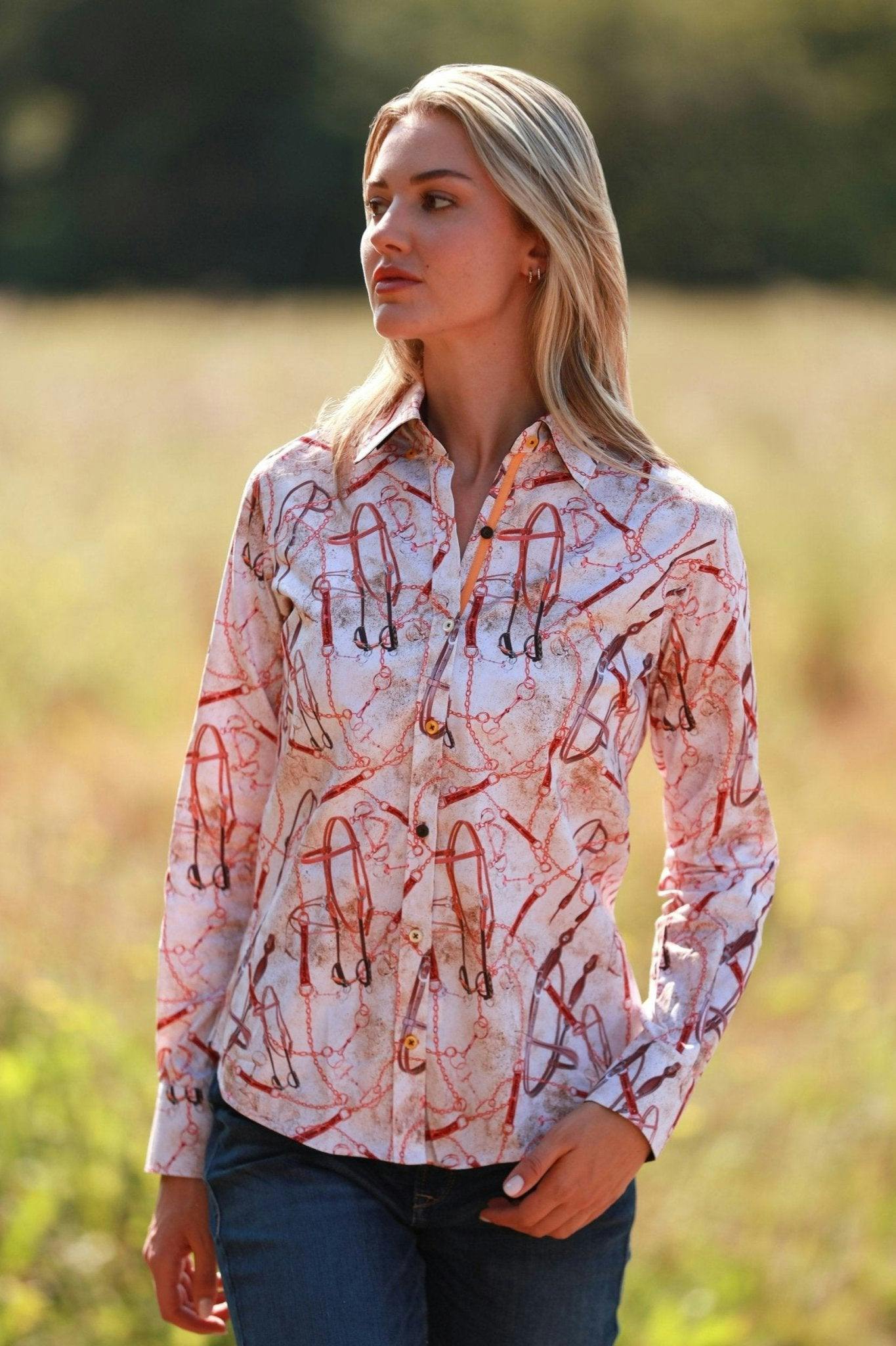 Claudio Lugli Women's Yellow Snaffle Print Shirt - 8.0