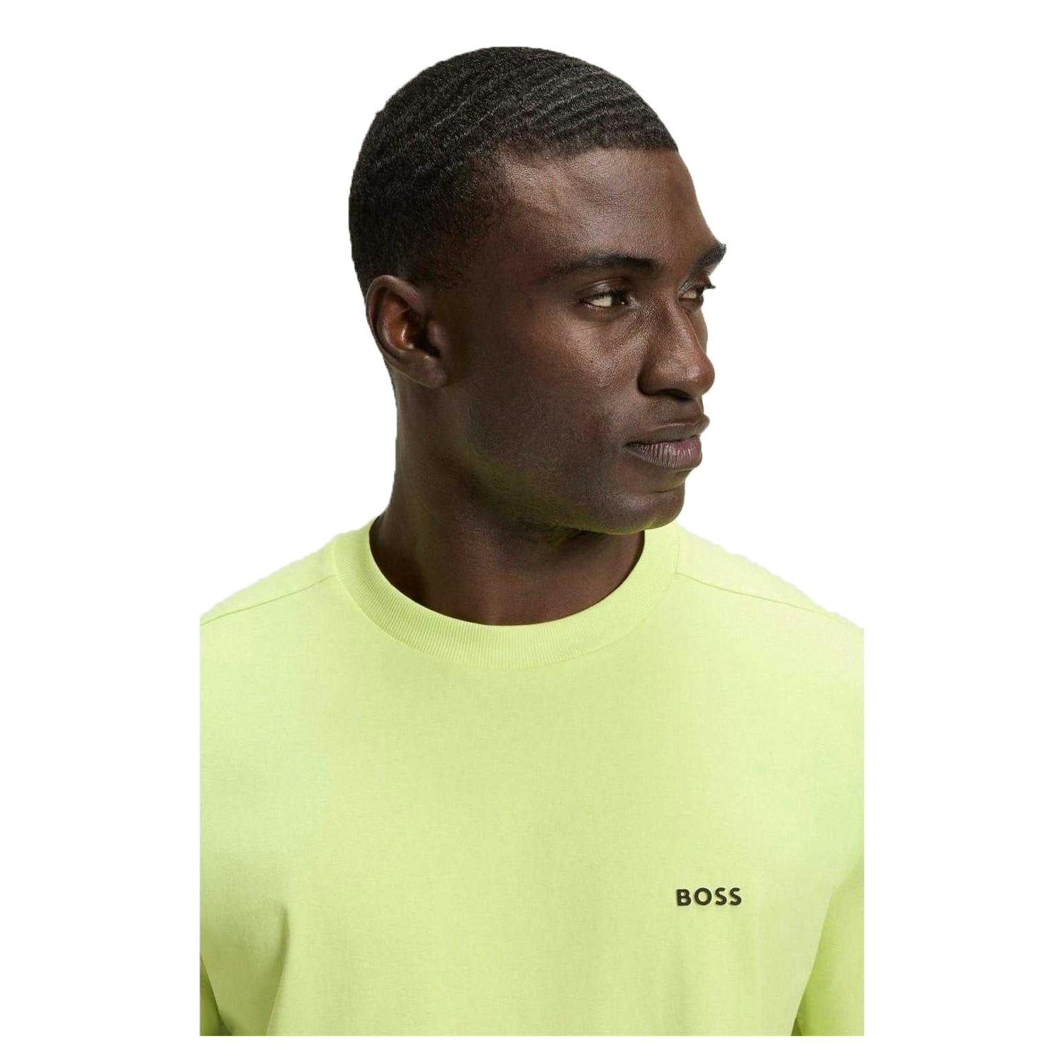 Boss Men's Logo Regular T-Shirt - Lime - M - Lime - 100% Mixed