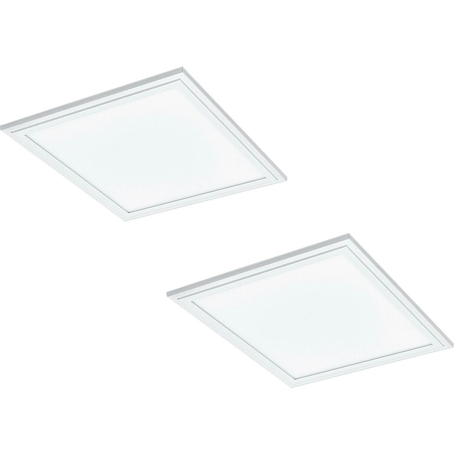 Rackhams Light/White Pack Flush Ceiling Panel Sqaure Tile 16W Built In Led 4000K Size 2