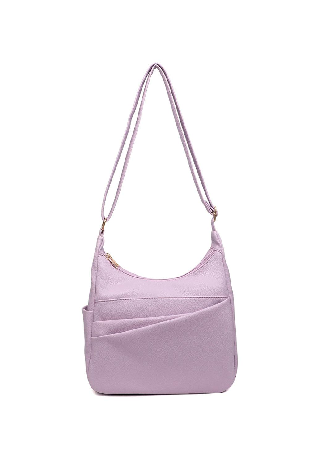 Pluspup Lilac Shoulder Bag With Multiple Compartments And Zipper Closure