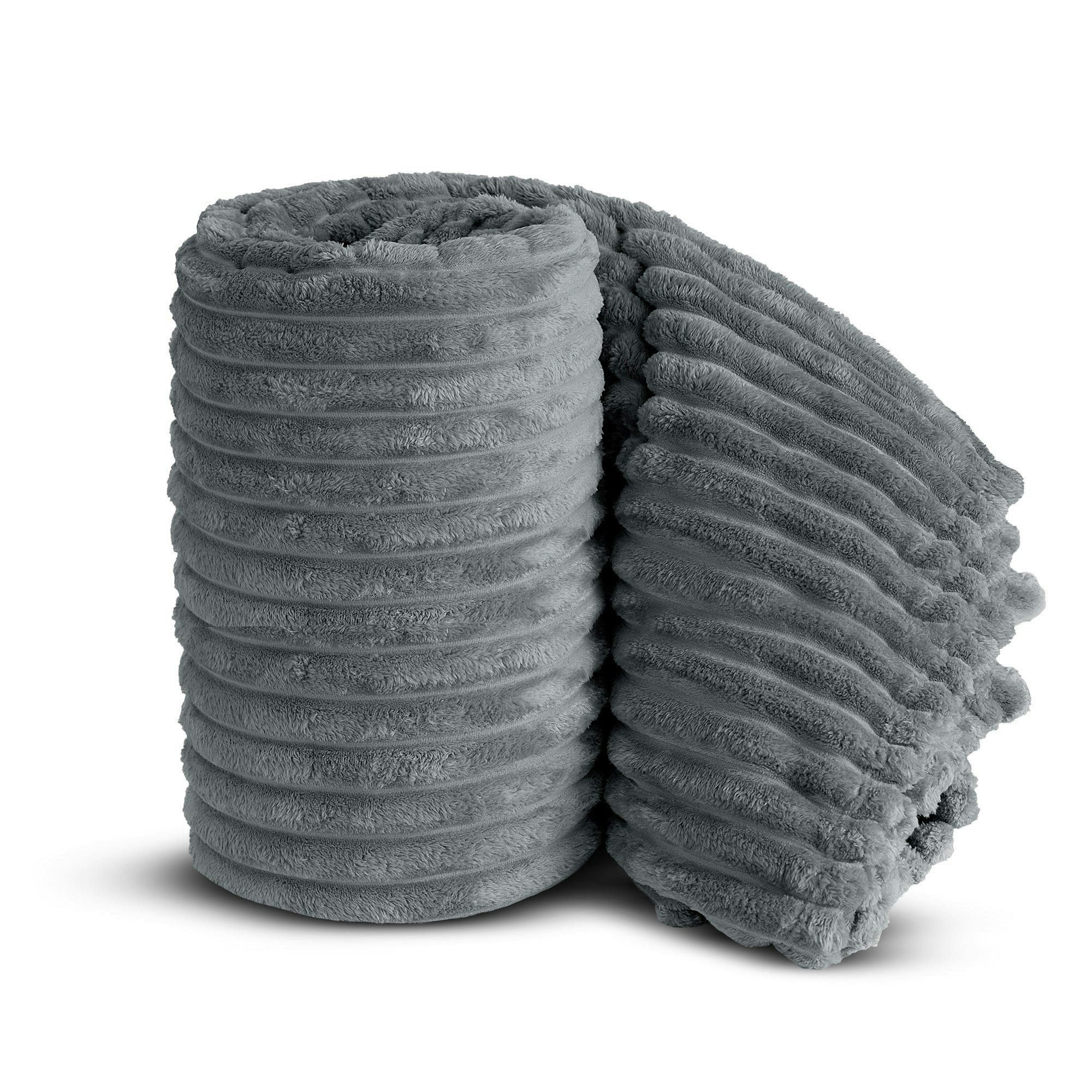 Velosso Silver Chunky Cord Super Soft Plush Heavy Blanket - 150Cm X 200Cm