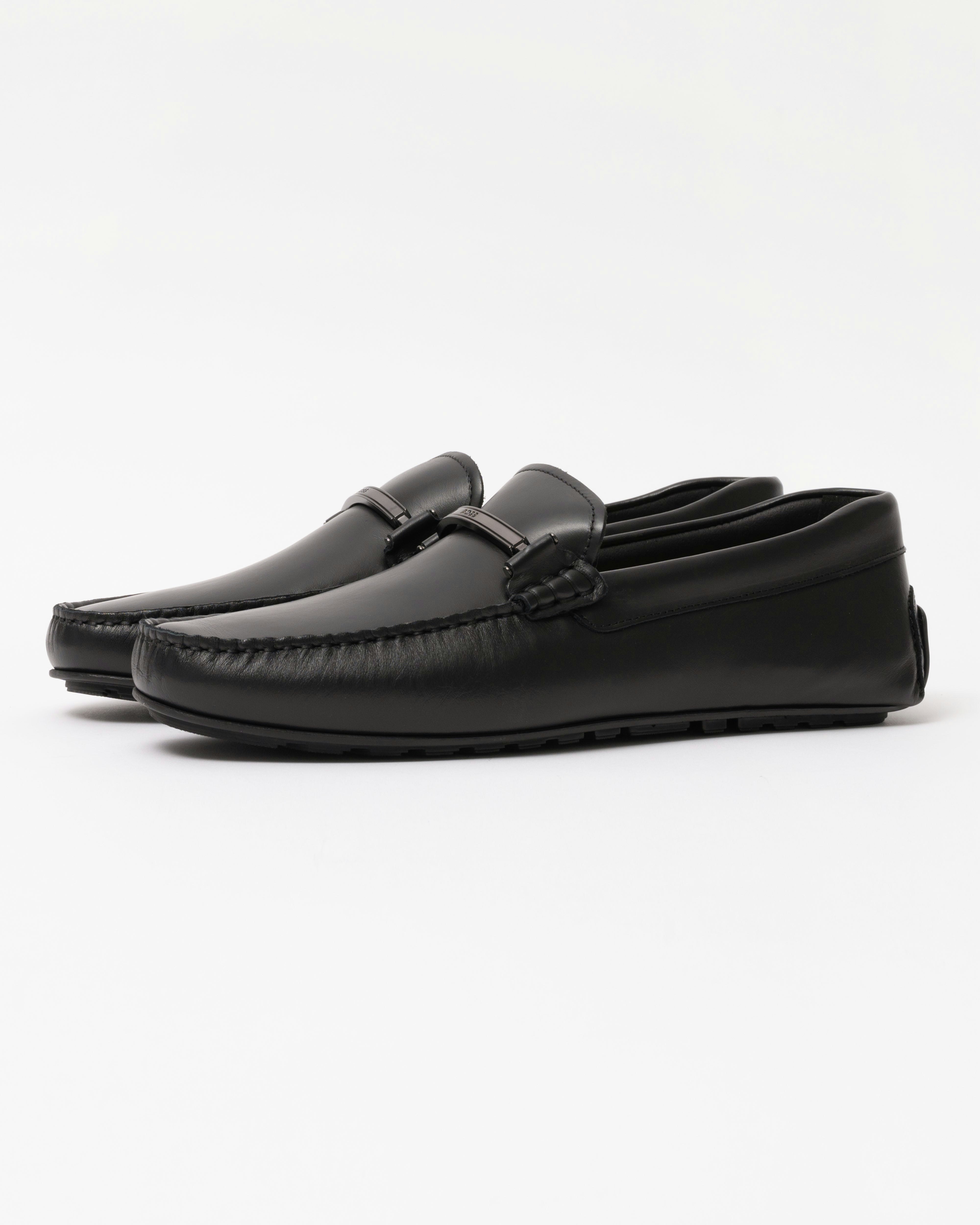 Boss Orange Men's Orange/Black Boss Noel Leather Loafers With Branded Hardware - 001 - 001 - Uk8 Eu42 Us9