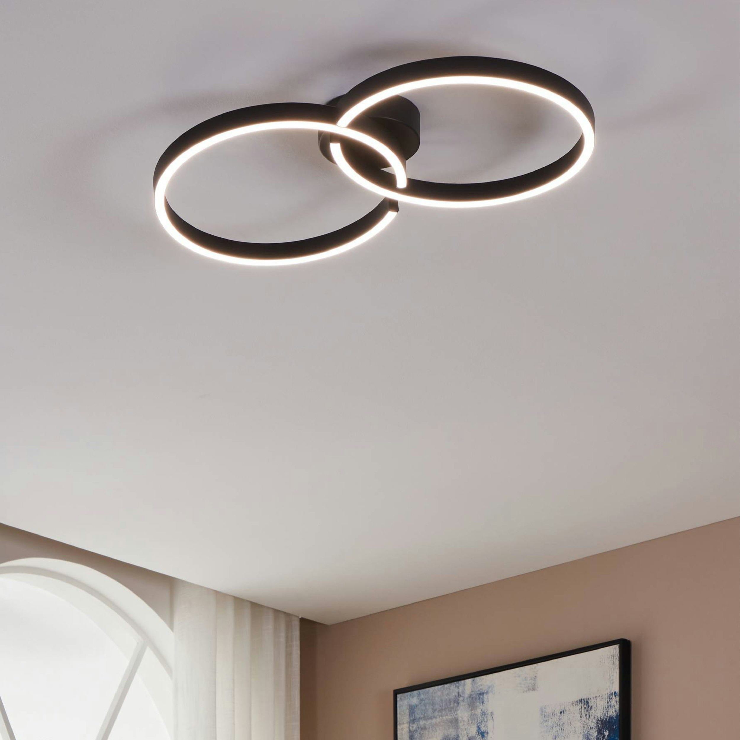Eglo Black/Light Amandolo Led Ceiling - Aluminium, Steel - Ceiling