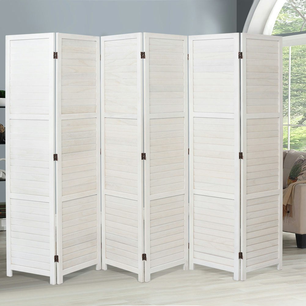 Living And Home White 5Ft H 3/4/6 Panel Furn Hand Made Wicker Folding Room Divider - 6 Pane -H170*L240cm