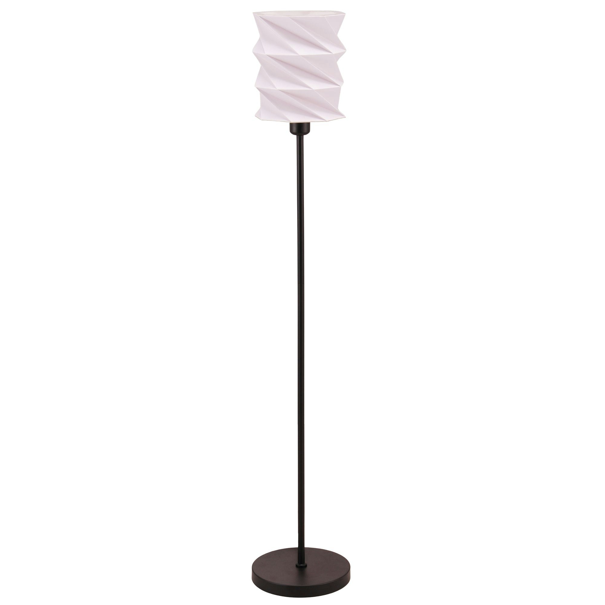 Happy Homewares Black/White Modern Unique Matte Floor Lamp With Foldable Geometric Shade 120Cm