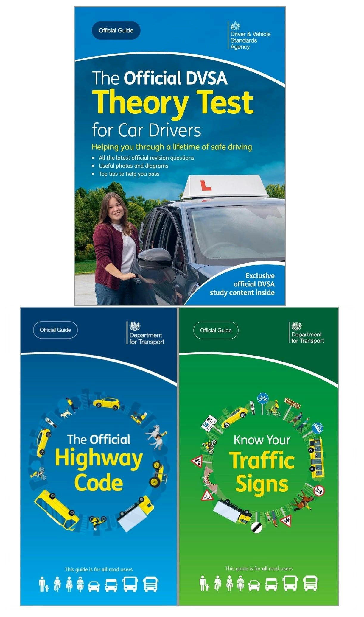 Various Publishers 2025 Driving Theory Test 3 Books Collection Set – Official Dvsa Learning Collection