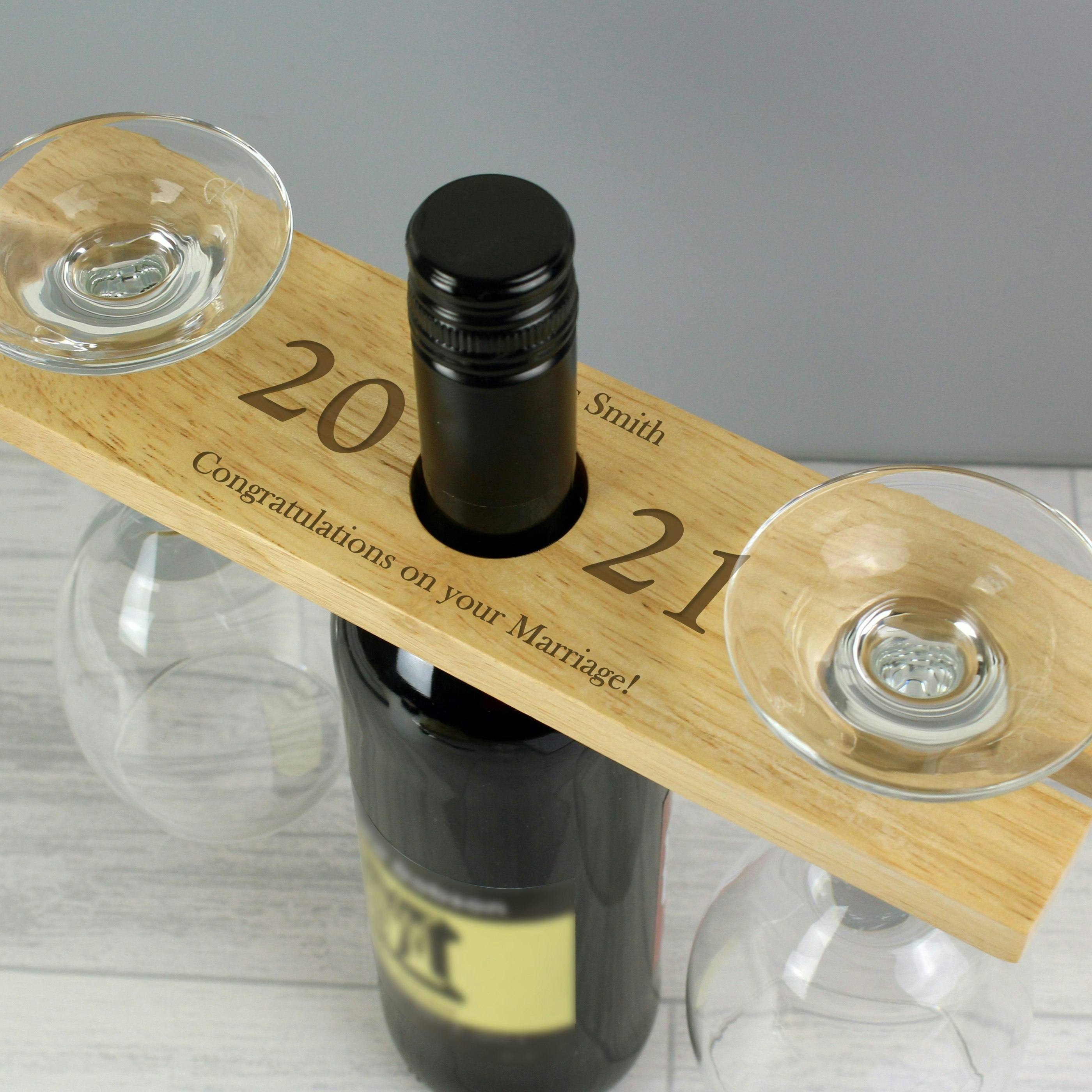 Rackhams Personalised 'Year' Wine Glass & Bottle Holder