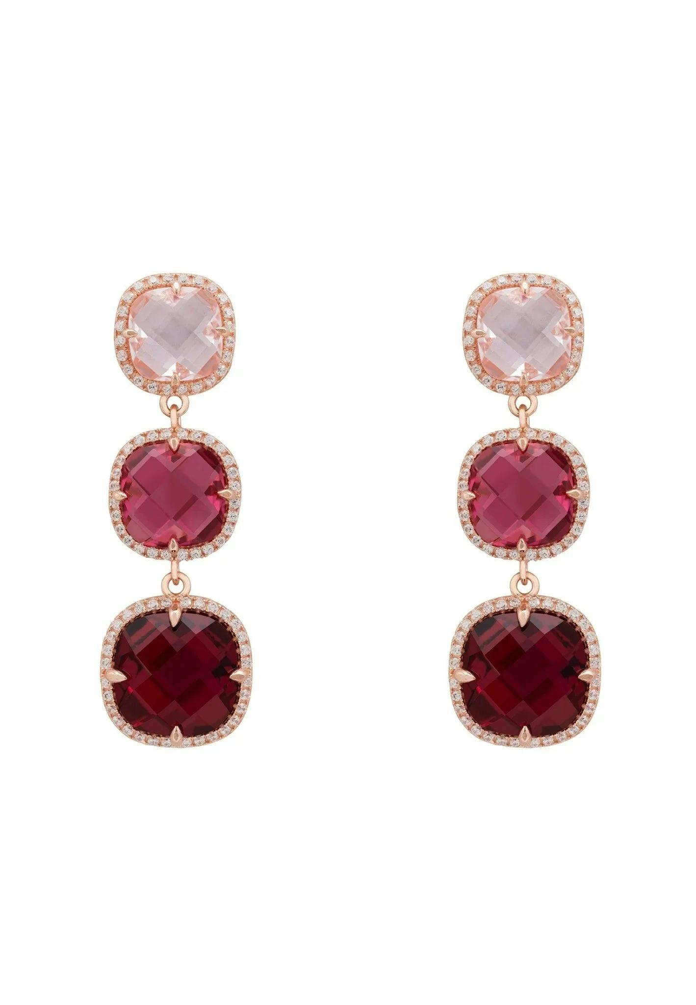 Latelita Silver/Light/Pink Knightsbridge Earrings Rosegold Pinks