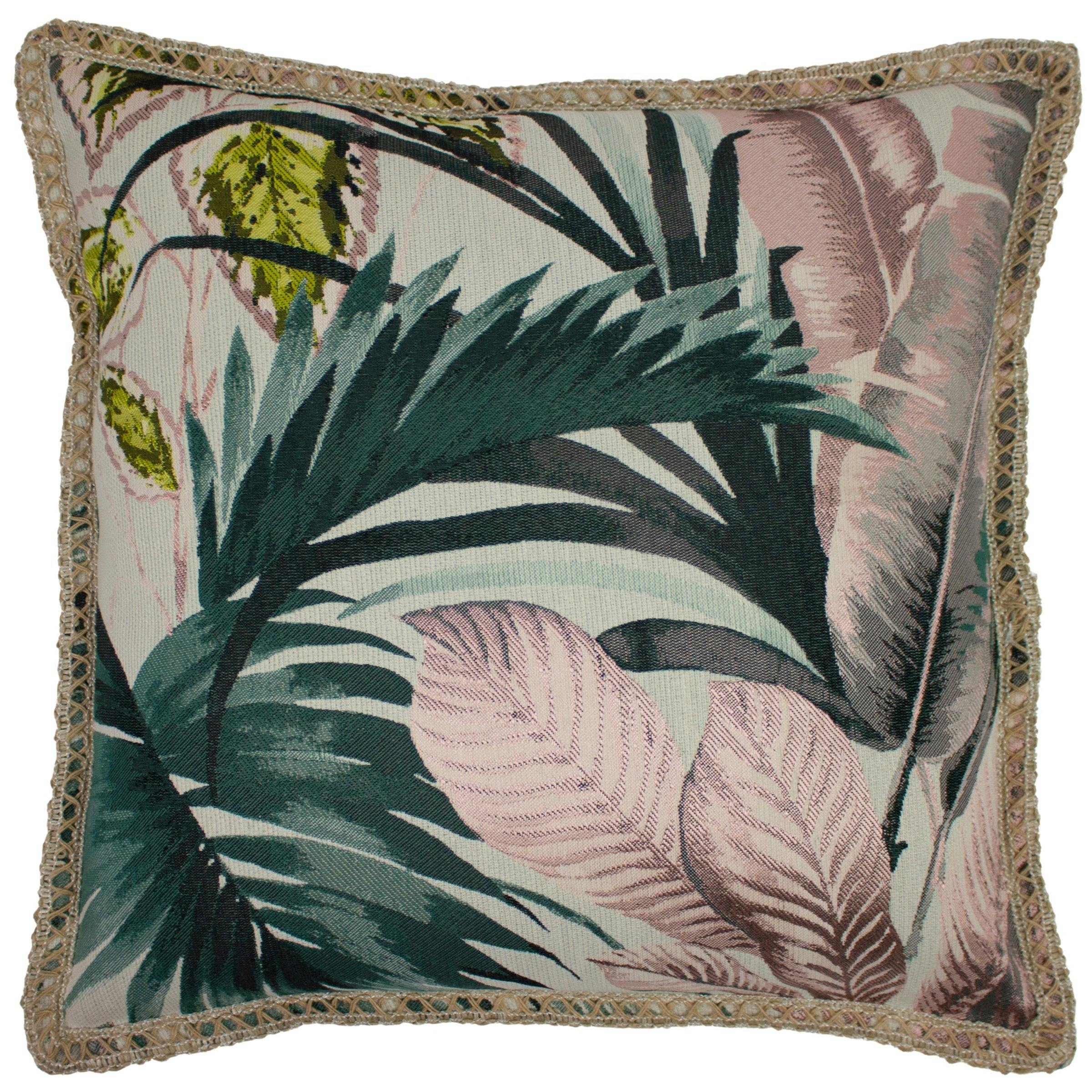 Furn Pink/Green Amazonia Cushion Cover - One Size - 92% Polyester/8% Rayon