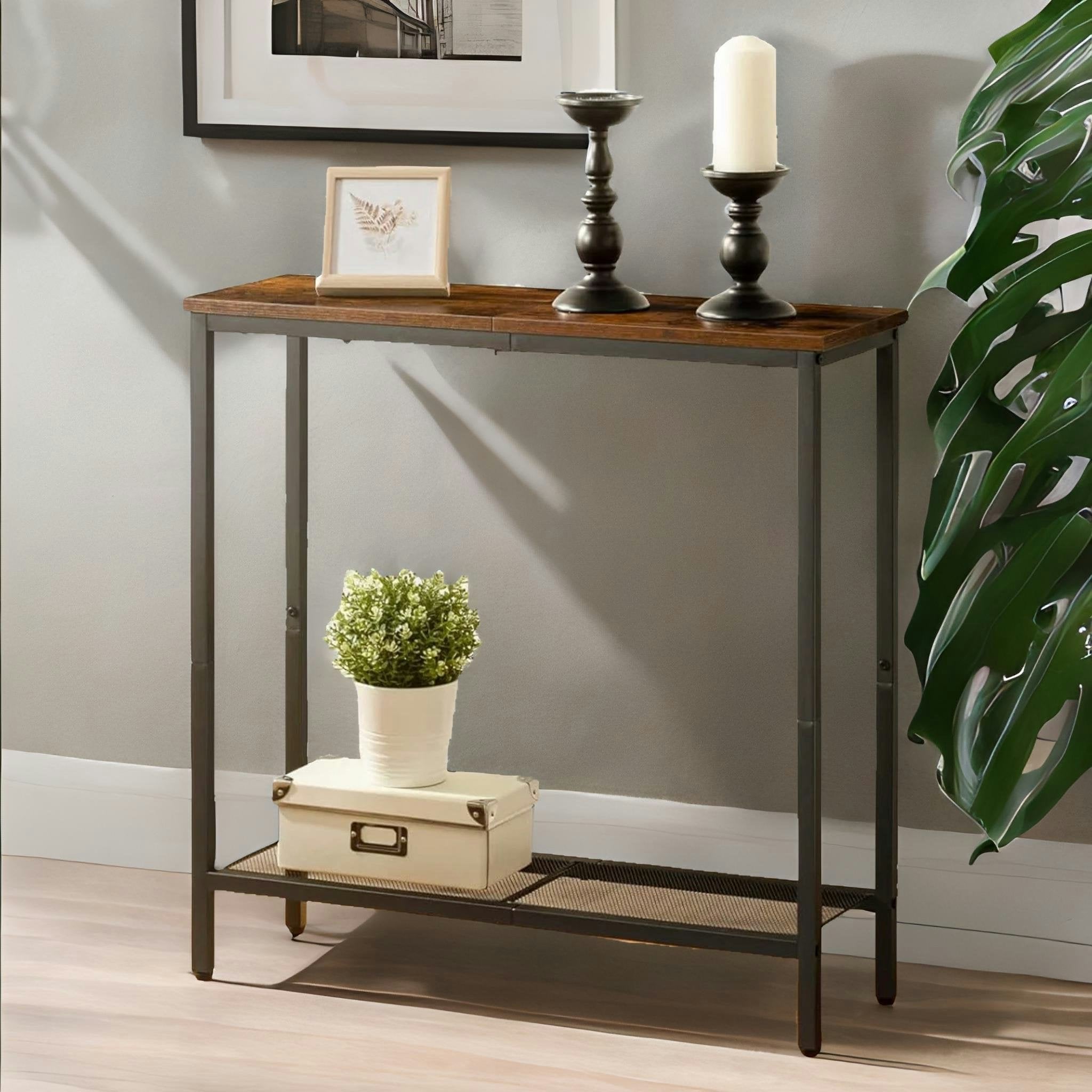 Rackhams Black/Brown Console Table