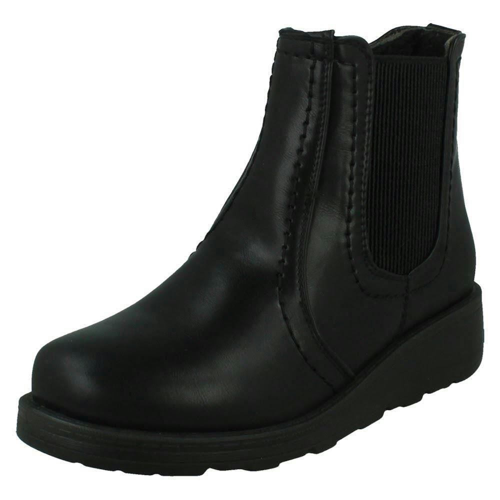 Spot On Women's Black Extra Wide Ankle Boots F4474 - Uk 7