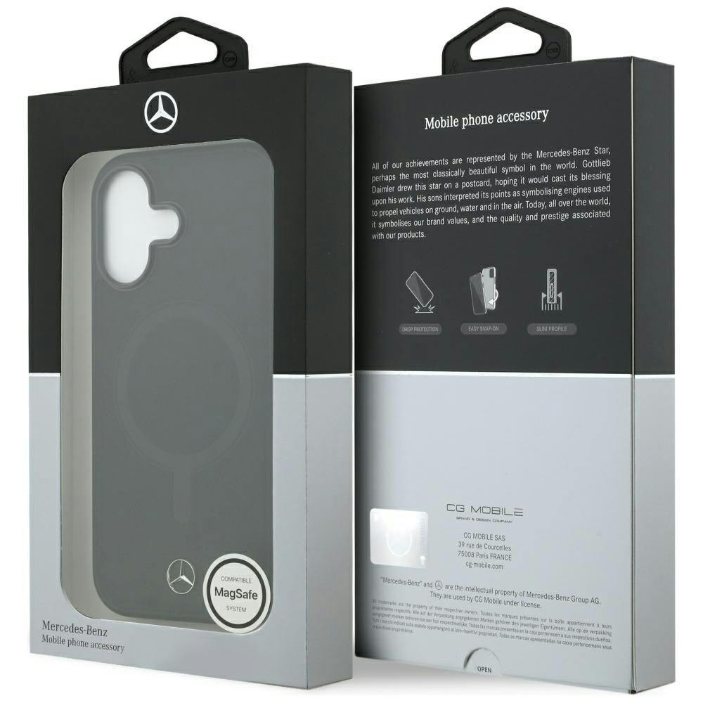 Mercedes Black Leather Laurel Leaves Stripes Magsafe Case For Iphone 17 Air 6.5" - Mehmp17m25rldlkh