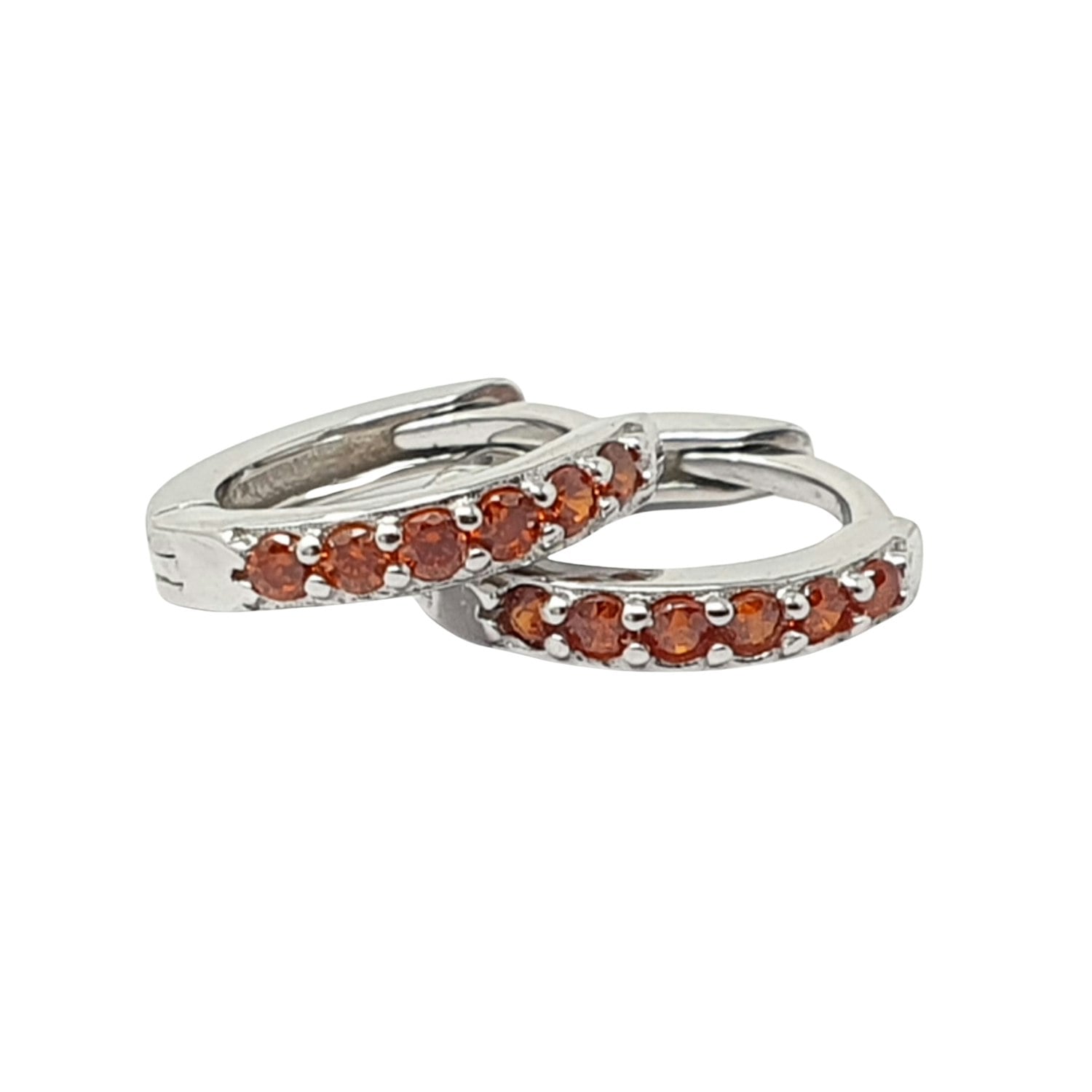 Harfi Silver Garnet January Birthstone Small Huggie Hoops