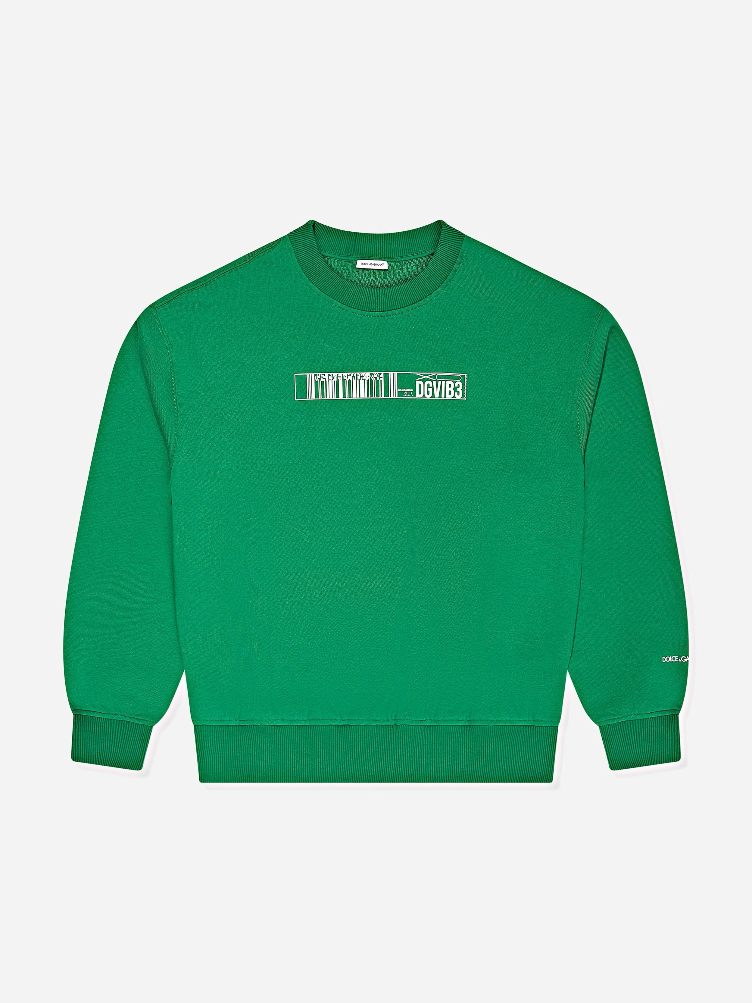 Dolce & Gabbana Kids Boys Green Dolce & Gabbana Dg Vibe Sweatshirt In - L (16 Yrs)