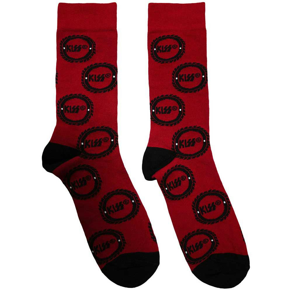 Paradiso Clothing Unisex Red Kiss Buzzsaw Band Logo Pattern Ankle Socks