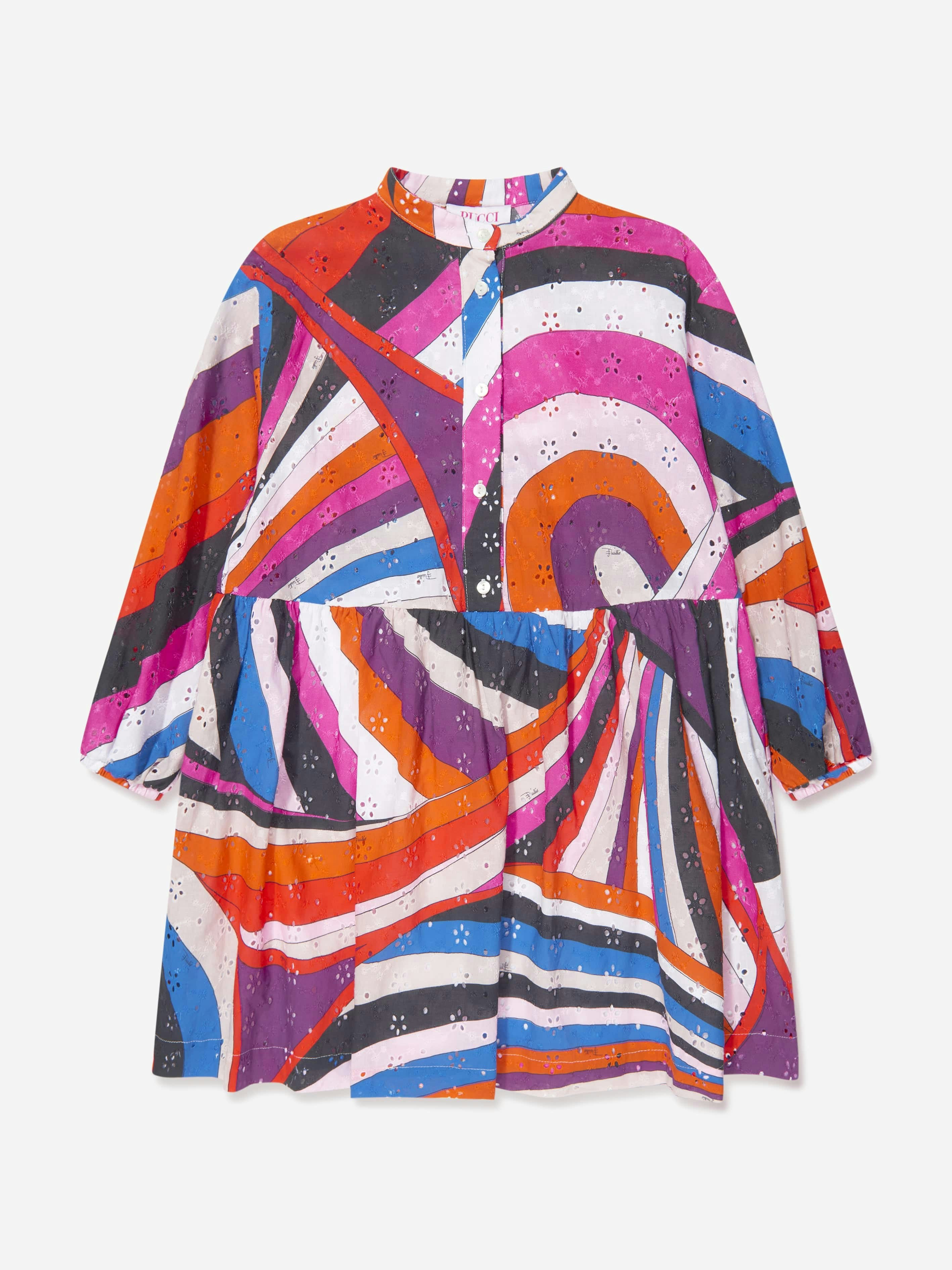 Pucci Girls Iride Woven Dress In Multicolour - Multicoloured - 14 Yrs