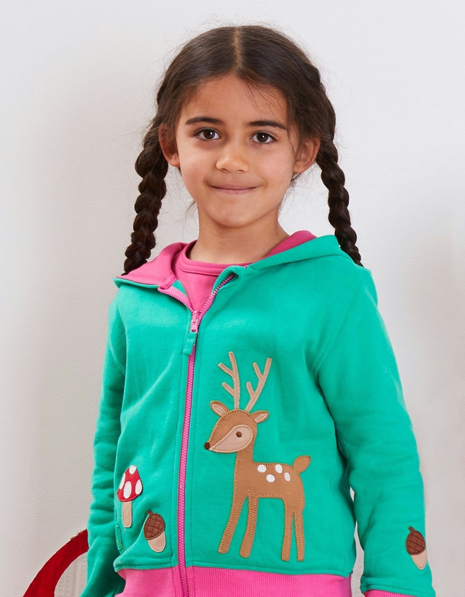Toby Tiger Organic Fawn Applique Hoodie - 2-3Y 98Cm